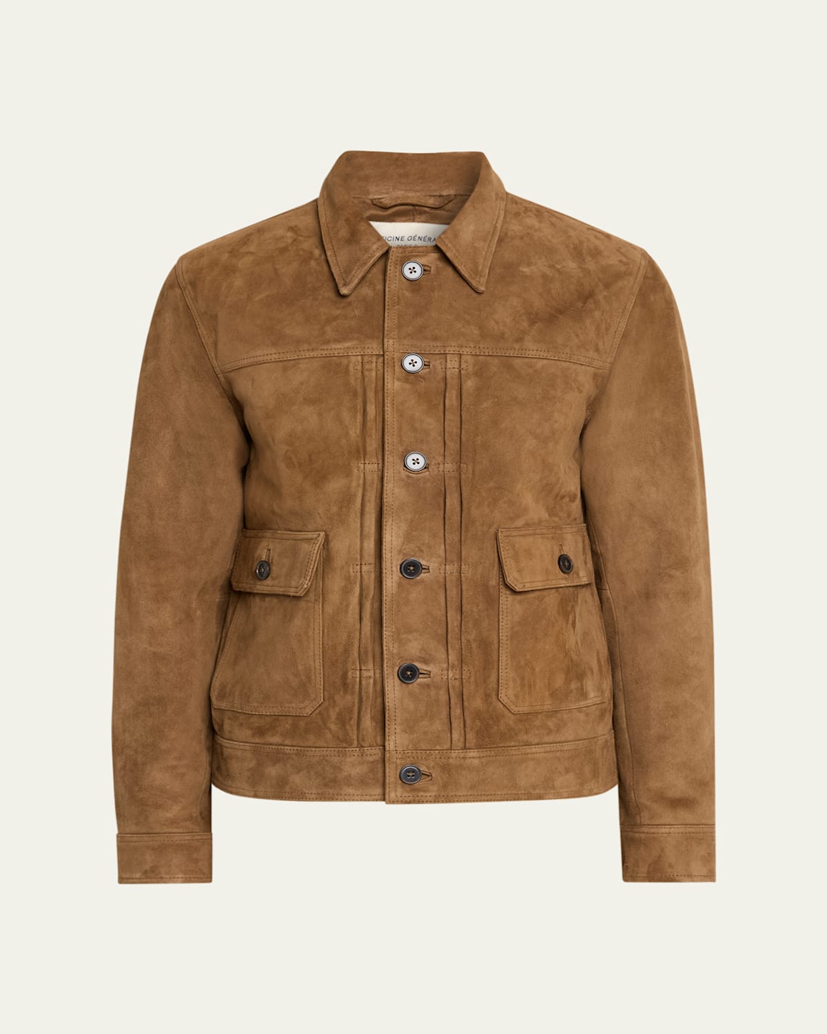 Men's Lazlo Suede Button-Front Shirt Jacket