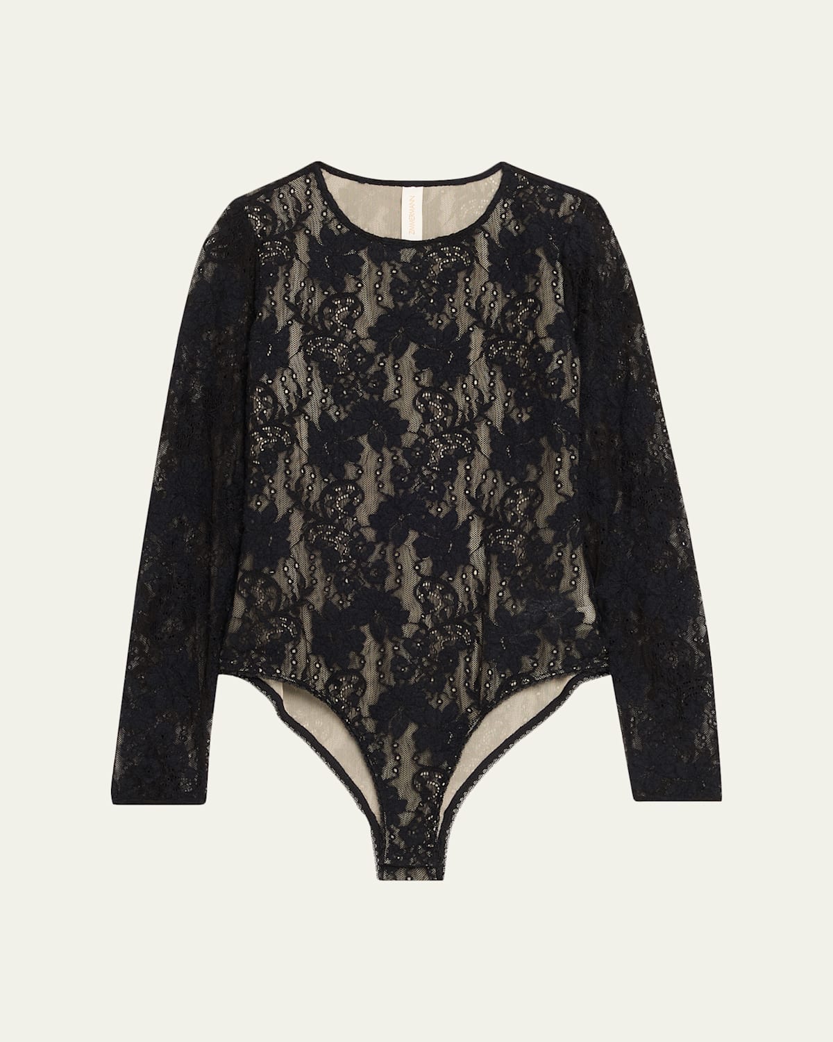 Zimmermann Long-sleeve Lace Bodysuit In Black