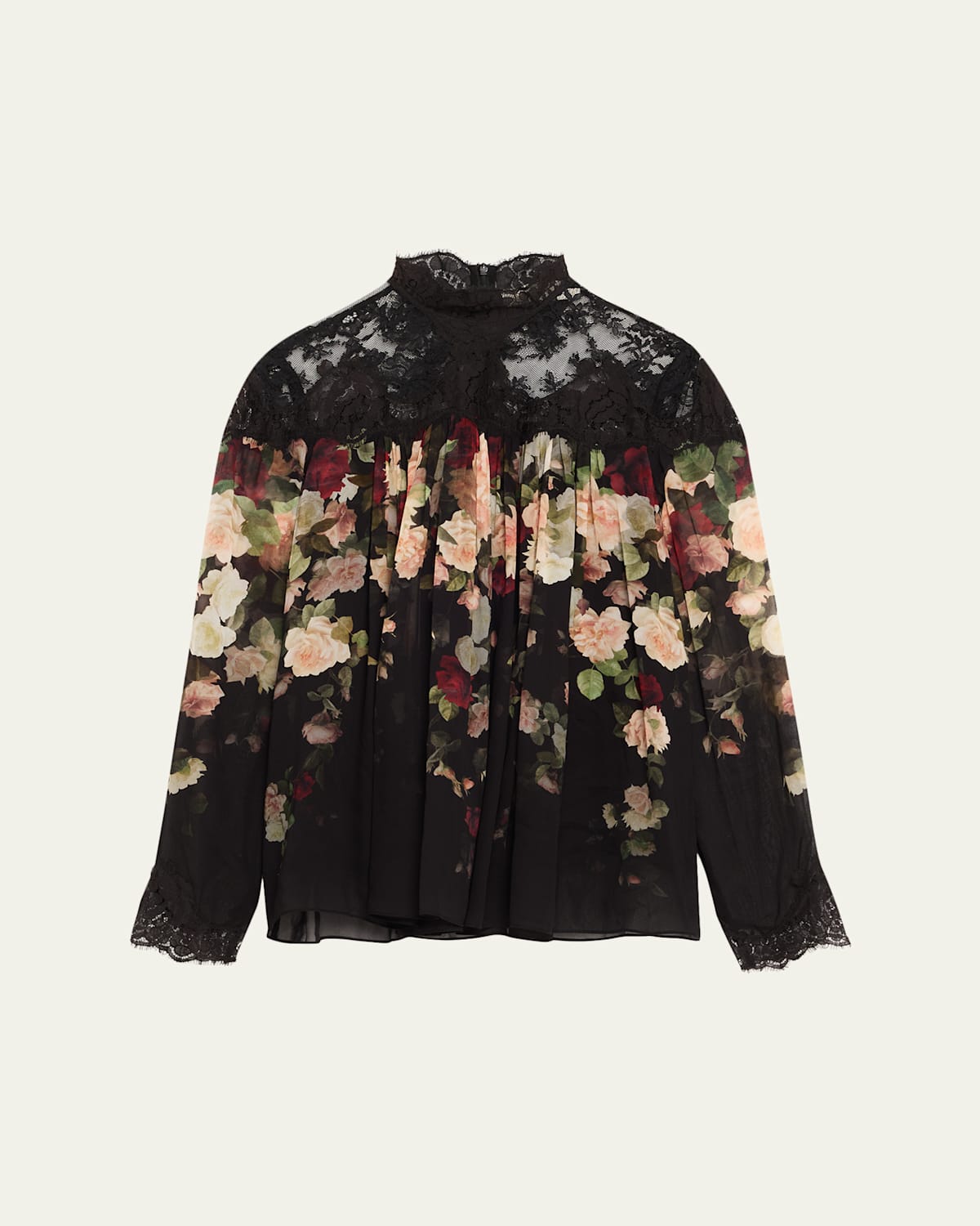 Zimmermann Hypnotic Lace Yoke Blouse Viscose Shirt