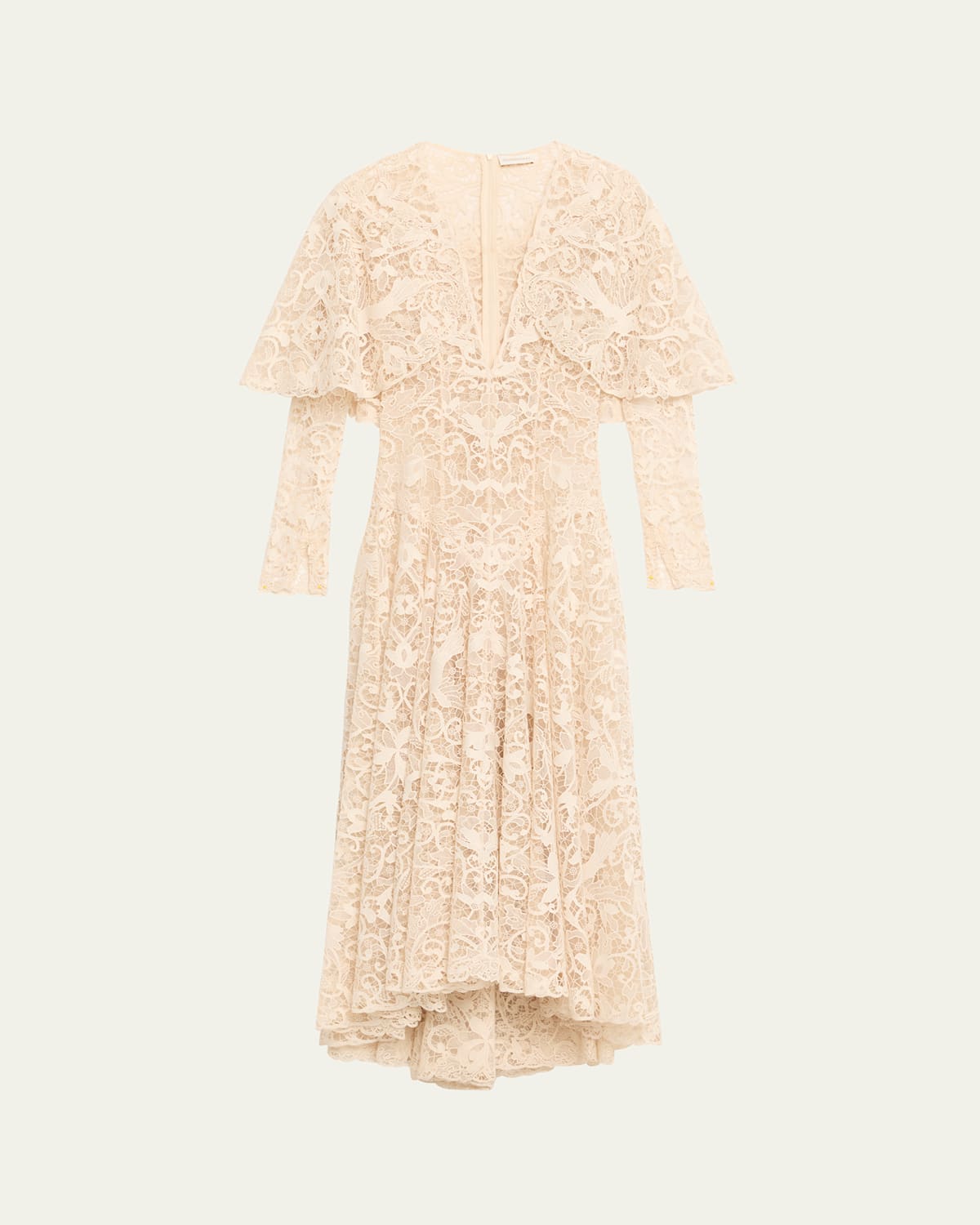 Zimmermann Memento Long-sleeve Lace Dress In Neutral