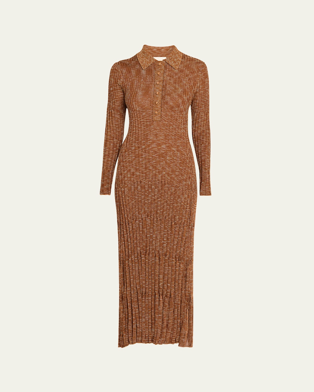 Zimmermann Mouline Long Sleeve Rib Maxi Sweater Dress In Multi
