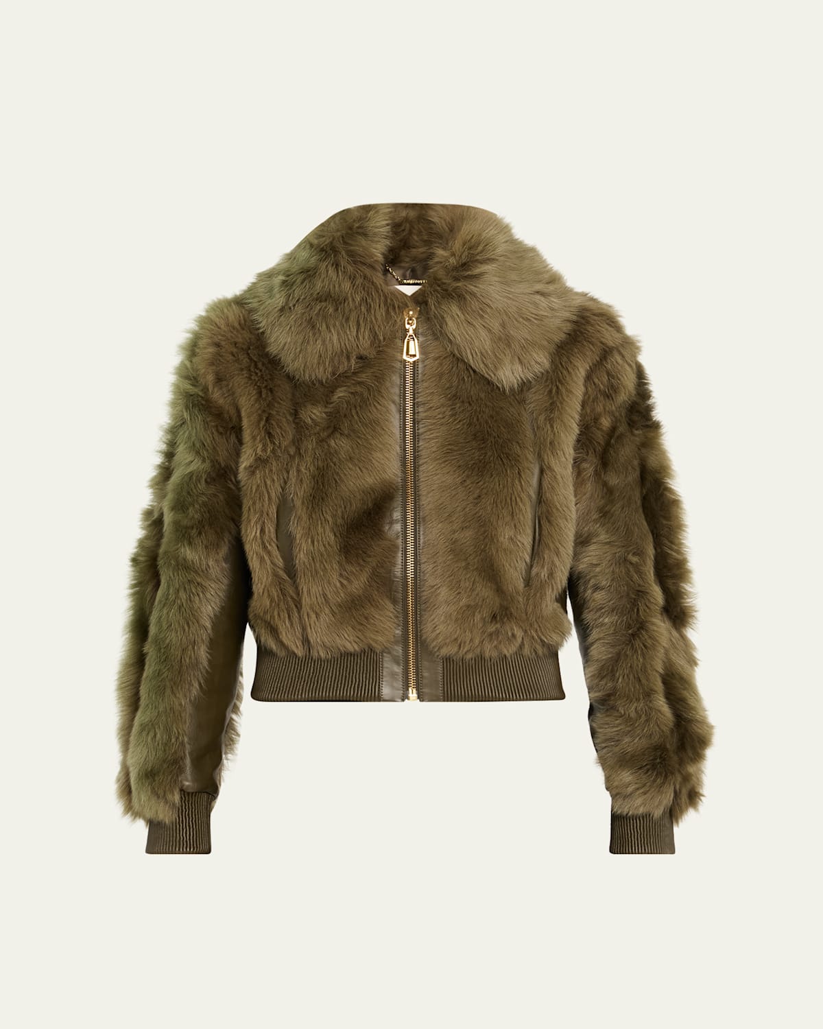 Zimmermann Hypnotic Shearling Bomber Jacket In Green