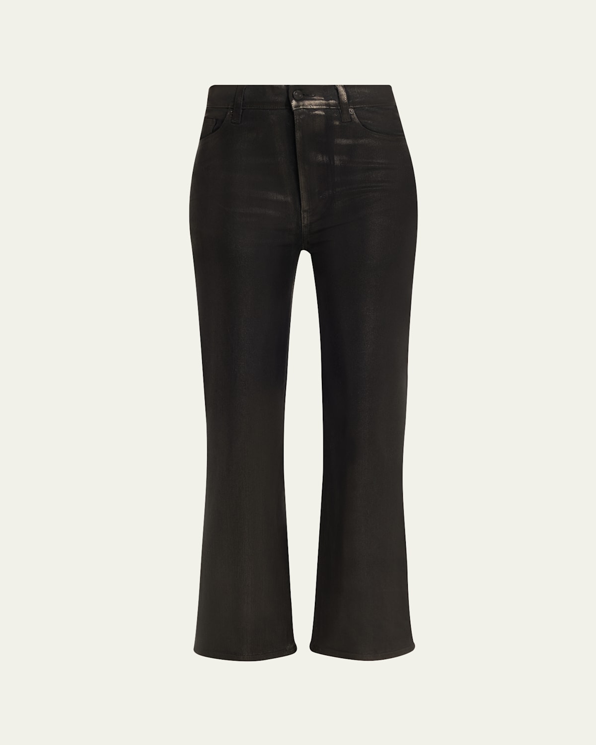Frame Le Sleek Straight Coated Jeans In Black