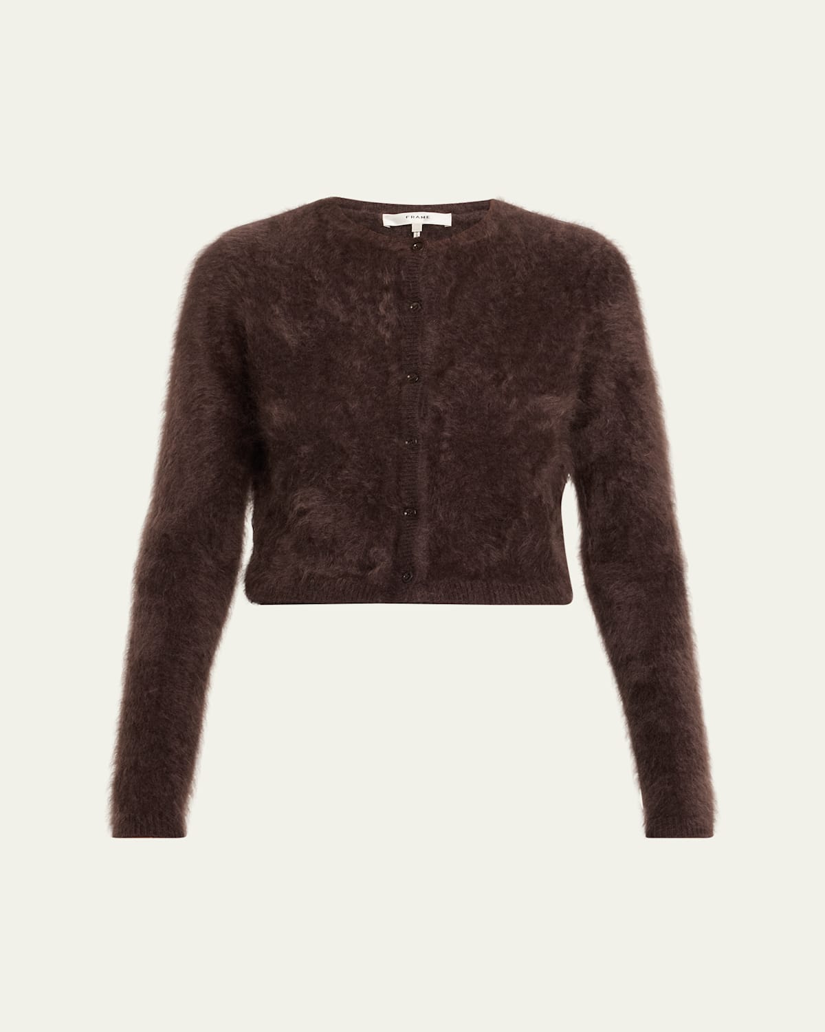 Frame The Teddy Cardigan In Brown