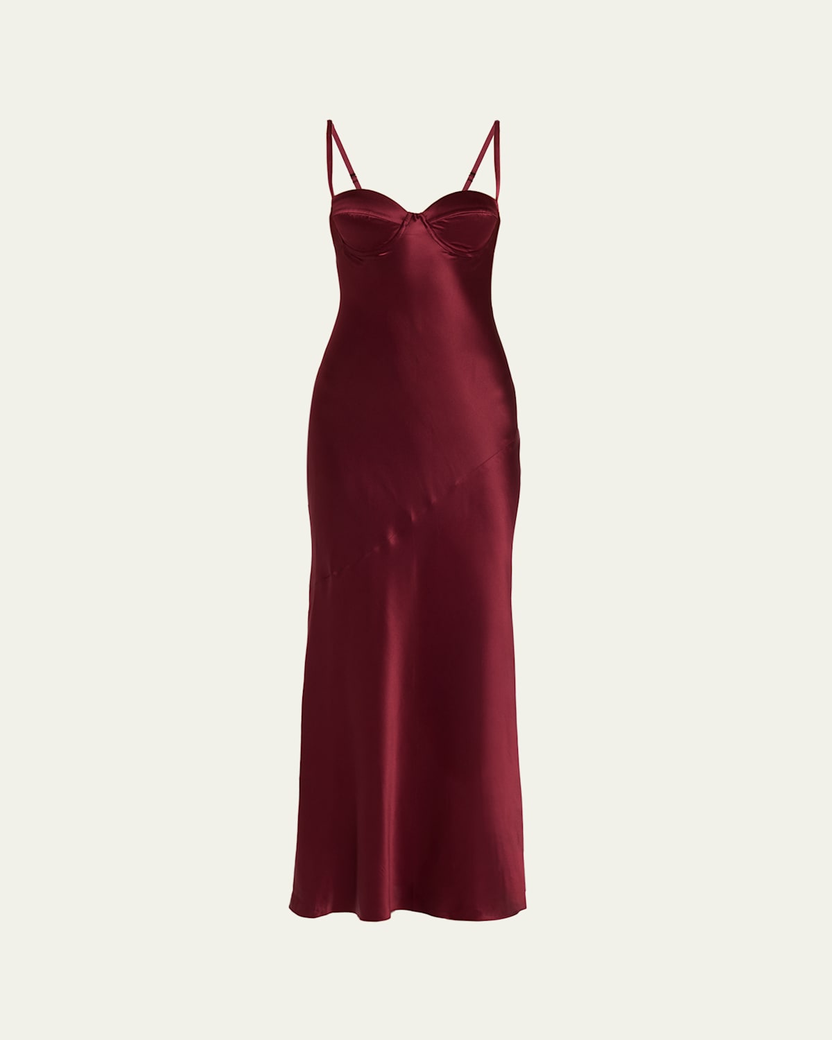 L'agence Sayla Bias-cut Silk Gown In Red