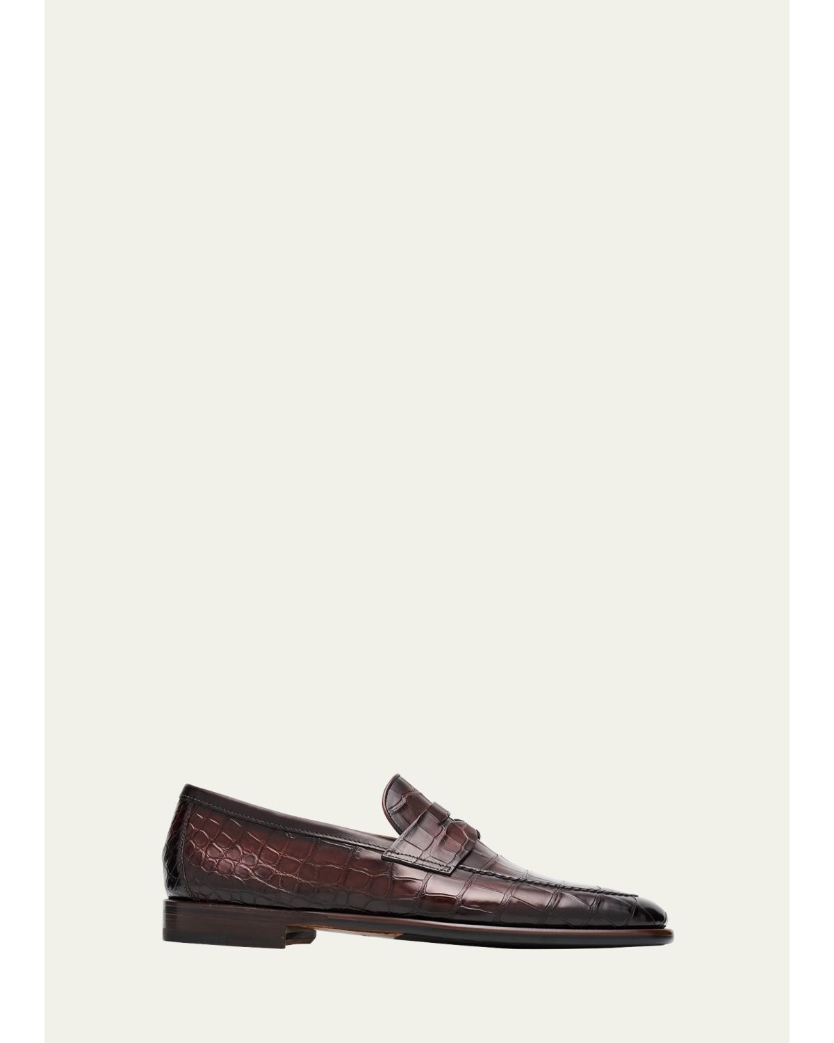 Men'S Saeta Matte Alligator Penny Loafers