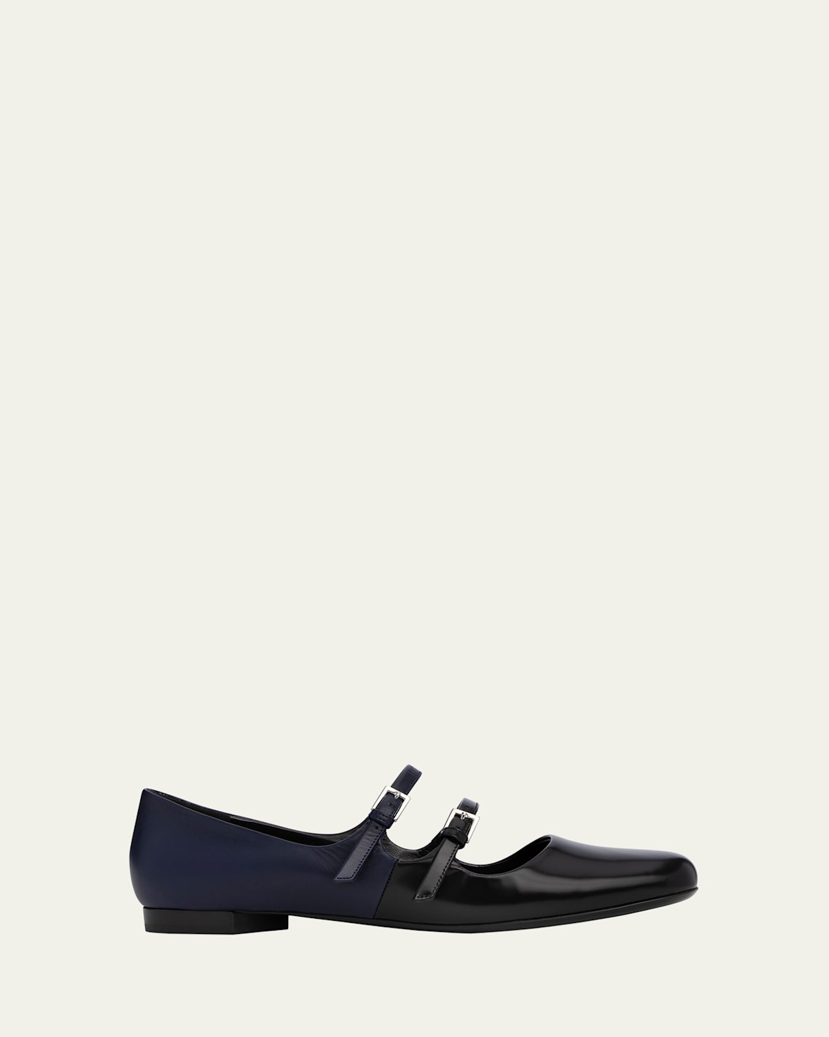 Pierre Hardy Duo Mary Jane Leather Ballerina Flats In Black