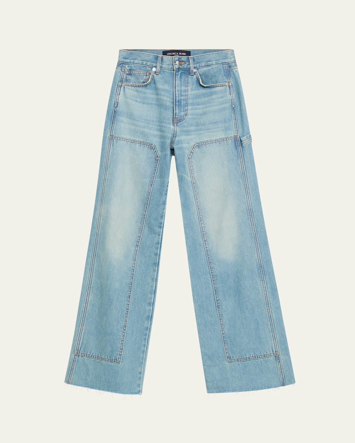 Veronica Beard Taylor Wide-leg Jeans With Chaps In Blue