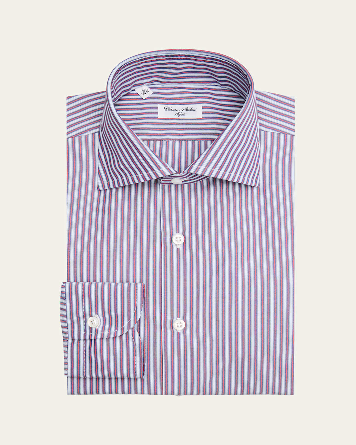 Men's Cotton Multi-Stripe Barrel Cuff Dress Shirt