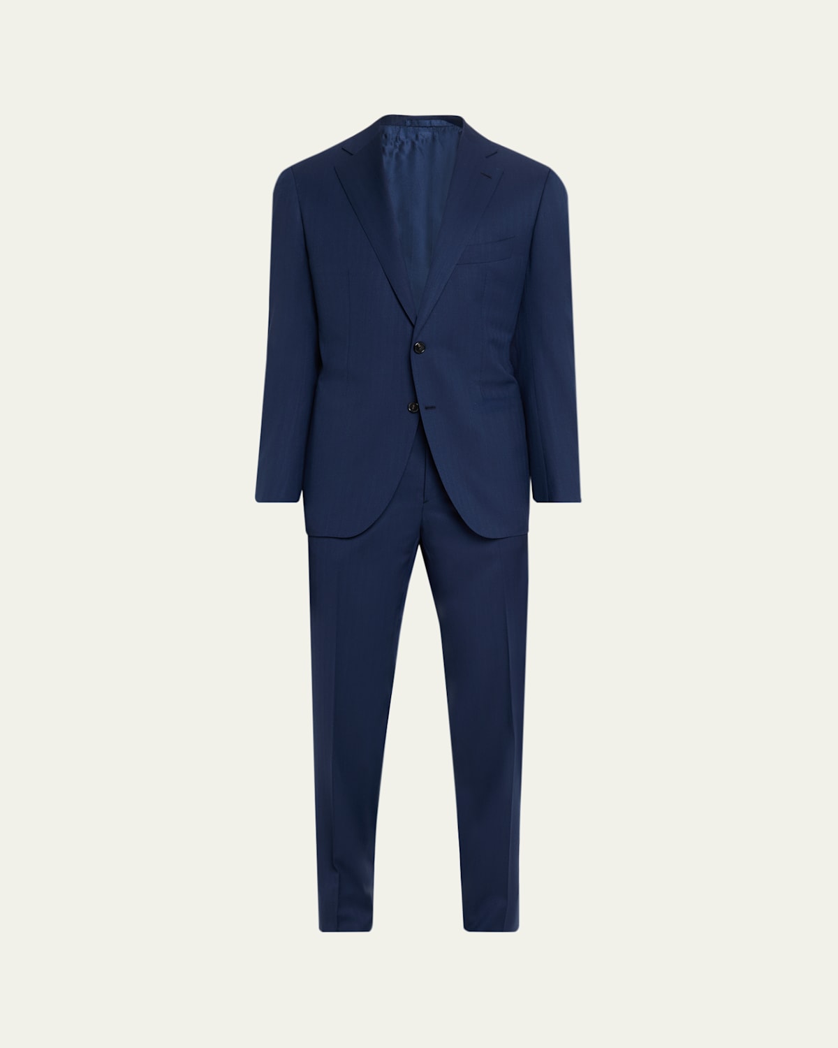 Cesare Attolini Men's Wool Chevron 130 Two-piece Suit In Blue