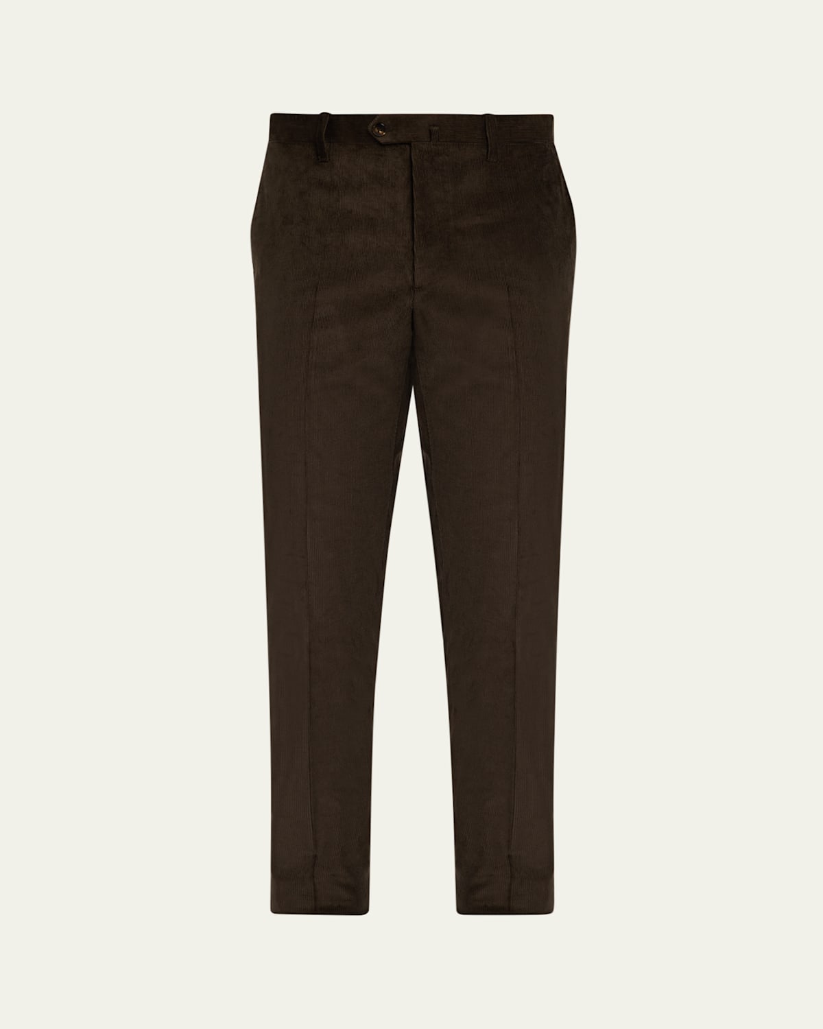 Cesare Attolini Men's Slim Corduroy Flat-front Pants In Brown
