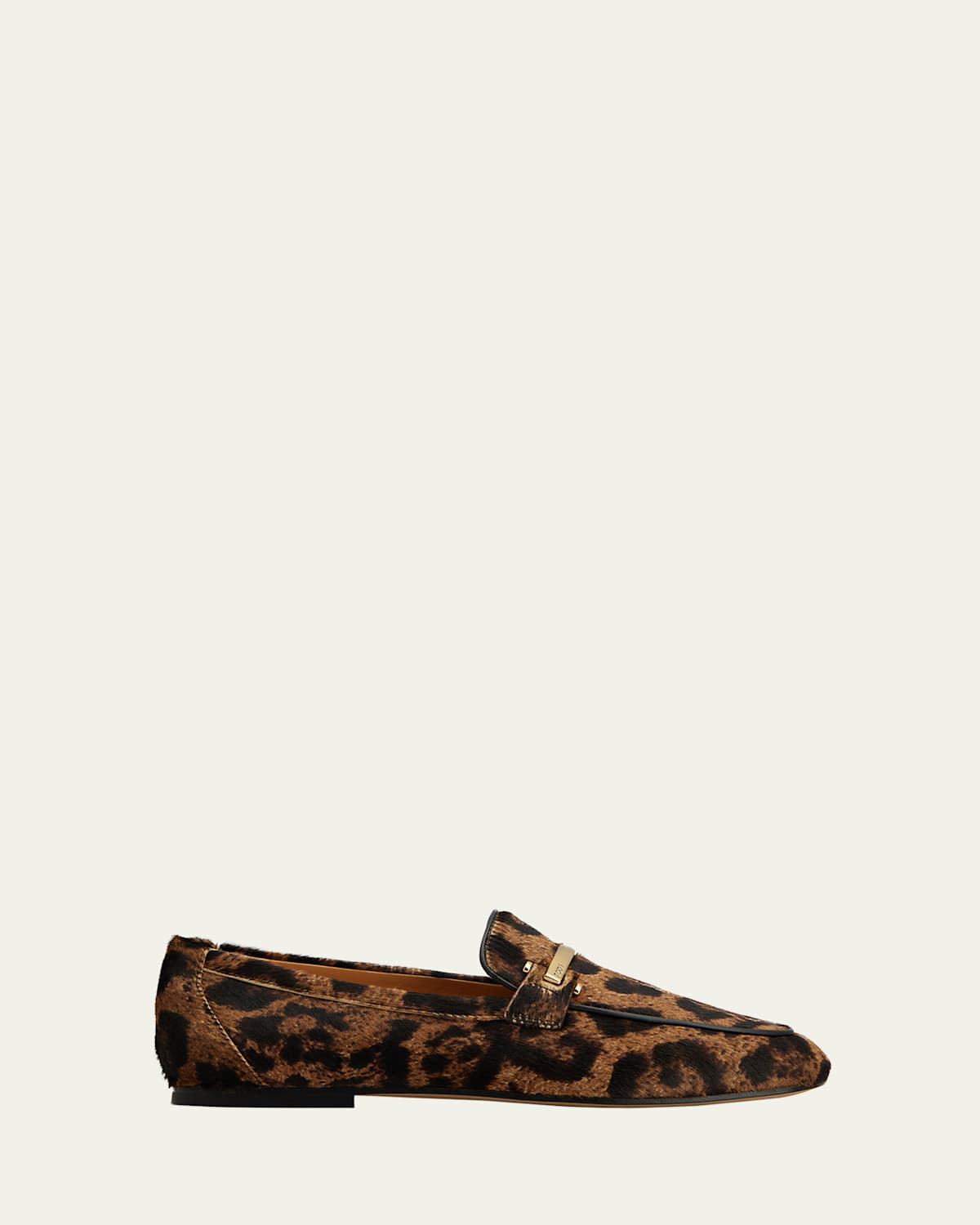 Tod's Brown Loafers With Logo Plaque On The Front And All-over Leopard Motif In Suede Woman In Brown