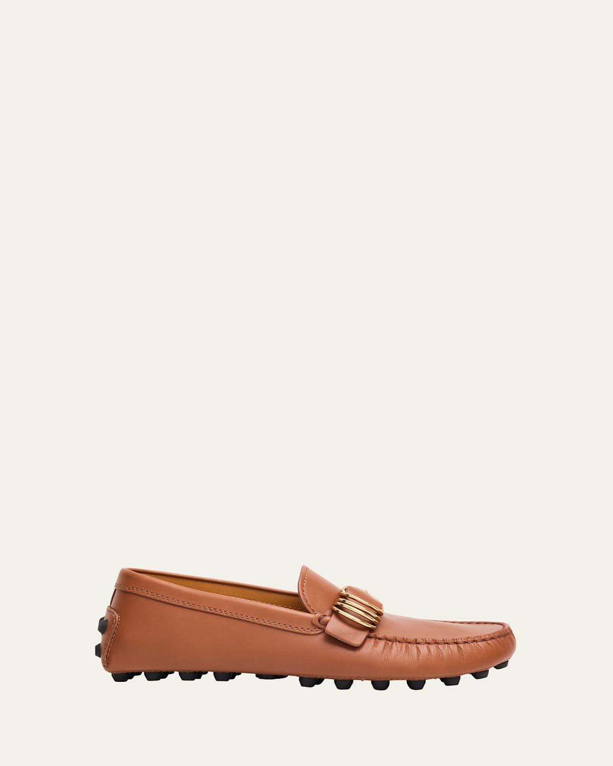 Tod's Gommino Macro Leather Drivers In Brown