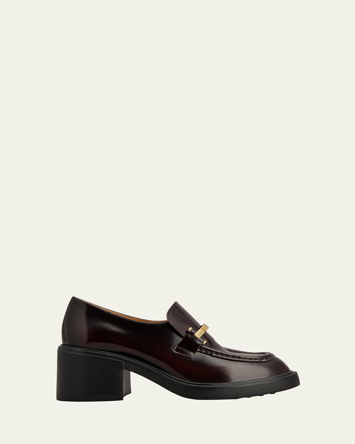 Tod 's Gomma Leather Block-Heel Loafers