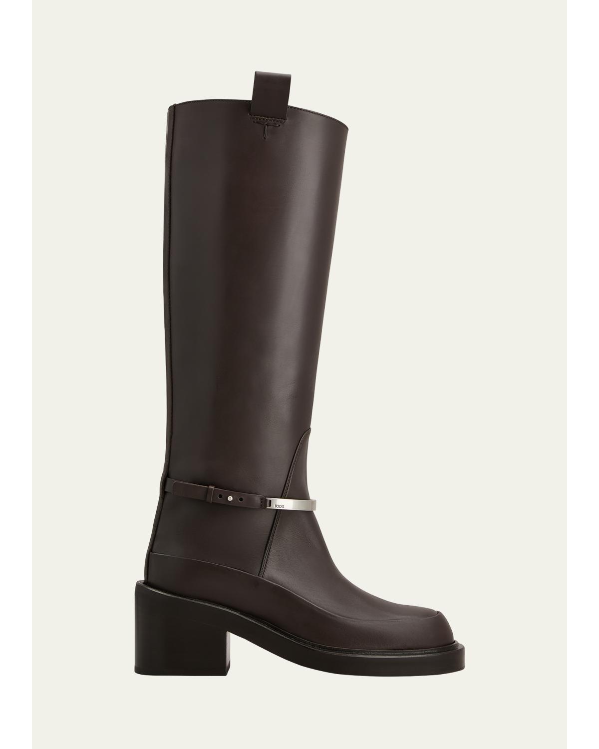 Cavillon Gomma Leather Knee-High Boots