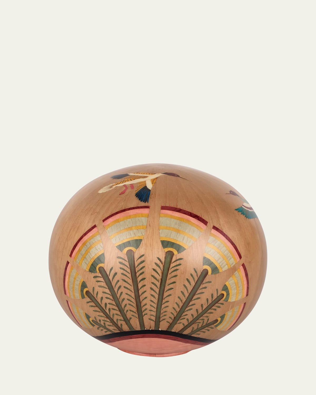 SILVIA FURMANOVICH MARQUETRY DECORATIVE SPHERE WITH EGYPTIAN LANDSCAPE 