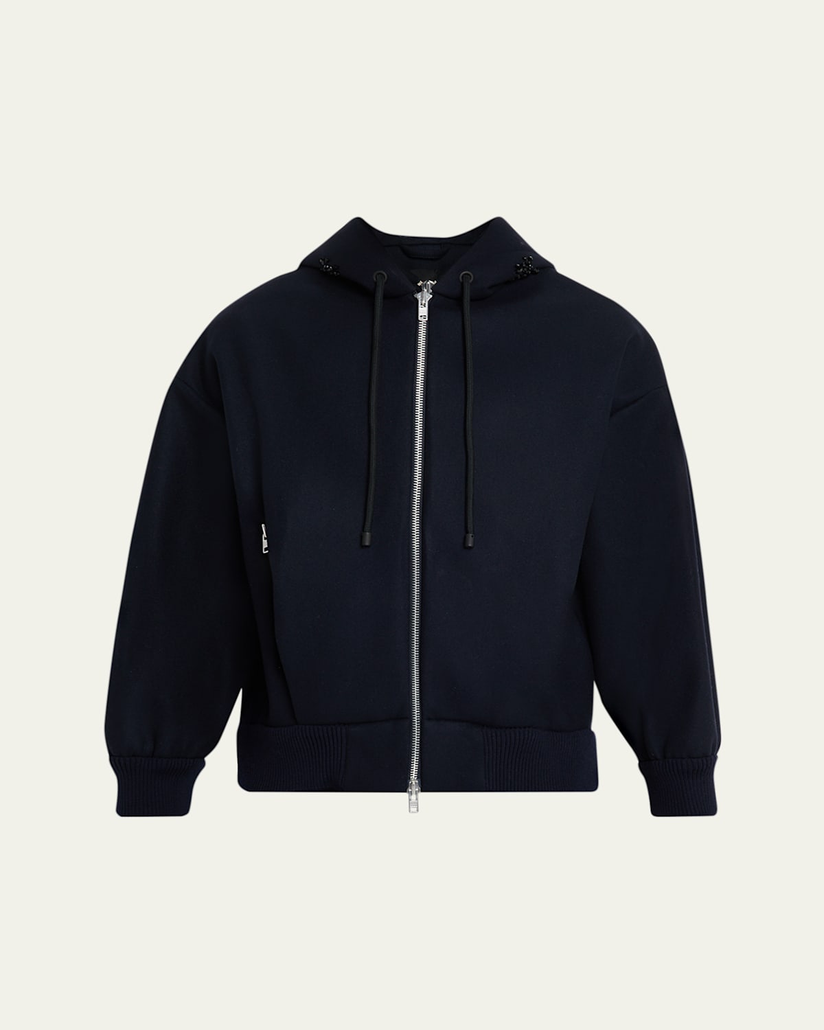 Simone Rocha Men's Oversized Embellished-hooded Full-zip Jacket In Blue