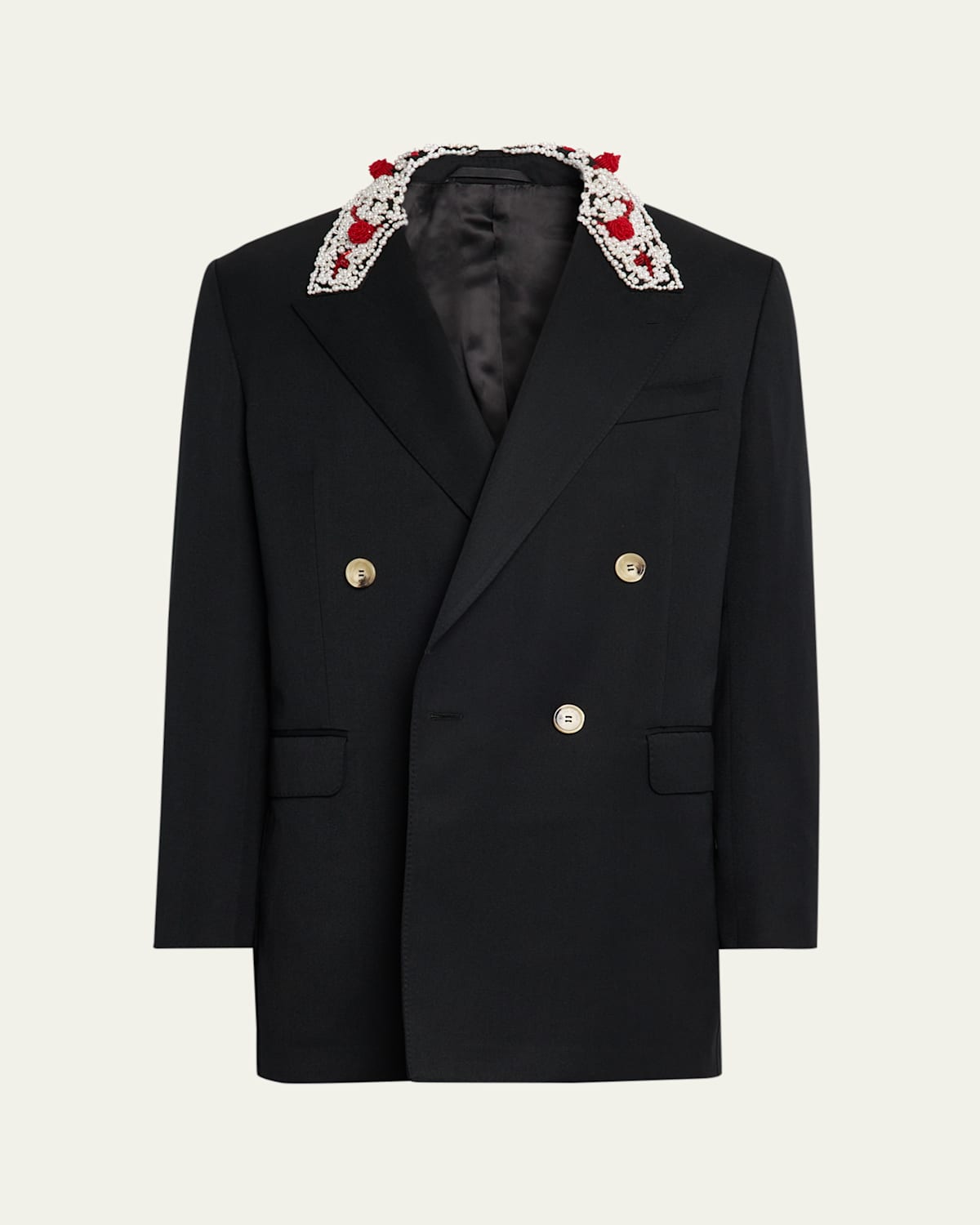 Simone Rocha Men's Turbo-embellished Double-breasted Dinner Jacket
