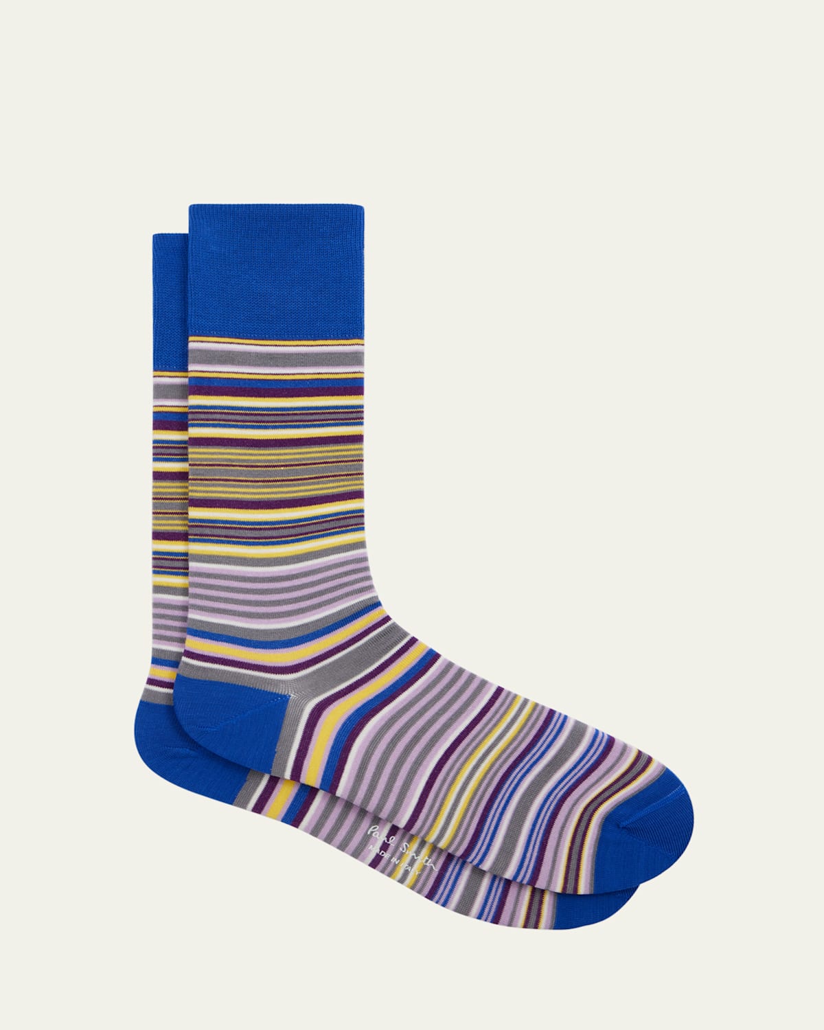 Paul Smith Blue Cotton-blend Stripe Socks In Blue