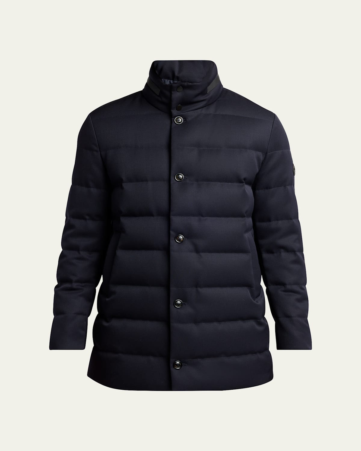 Moncler Men's Quilted Down Long Parka With Hood In Blue