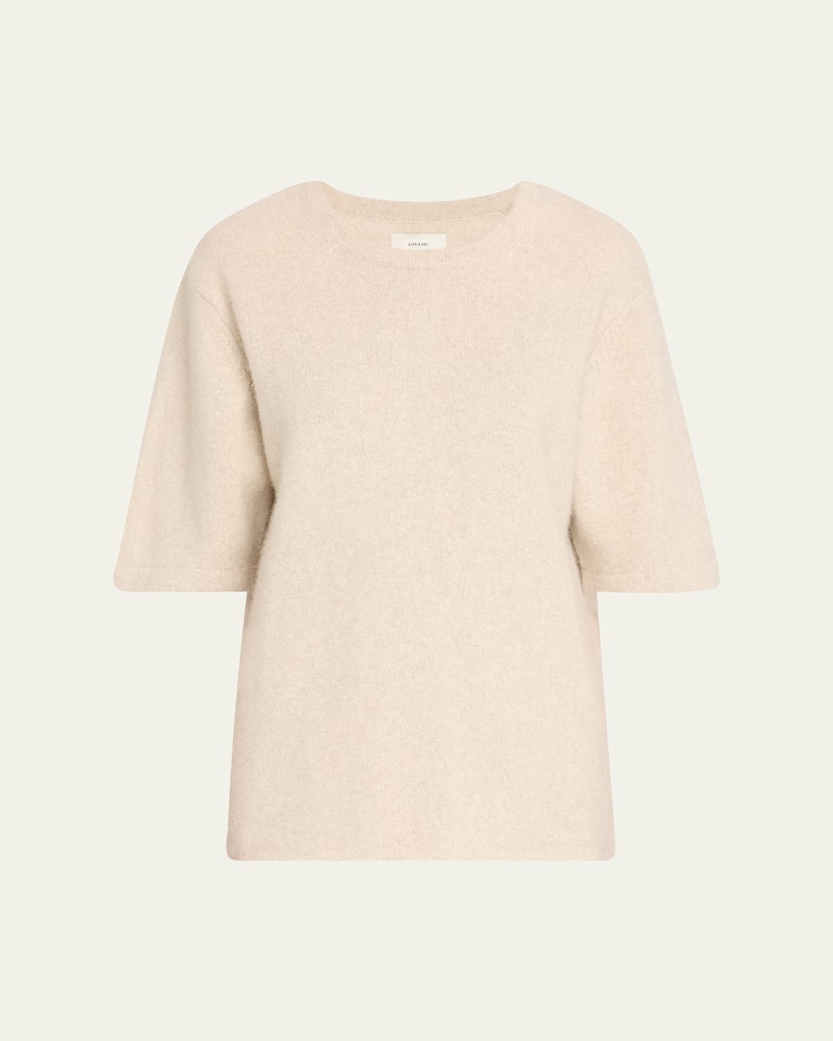 Loulou De Saison Raven Short-sleeve Wool Sweater In Gray