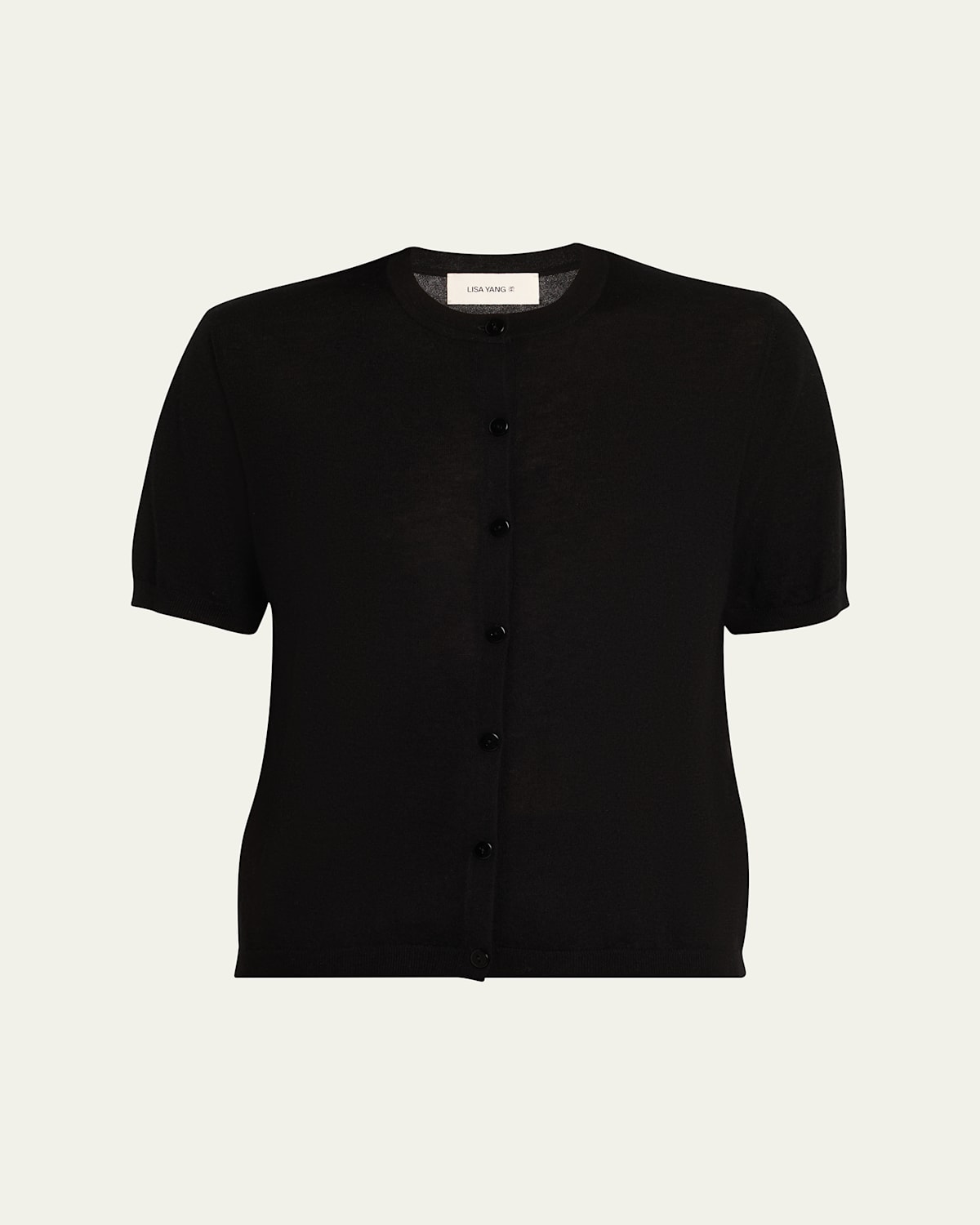 Lisa Yang Charlotte Short-sleeve Cashmere Cardigan In Black