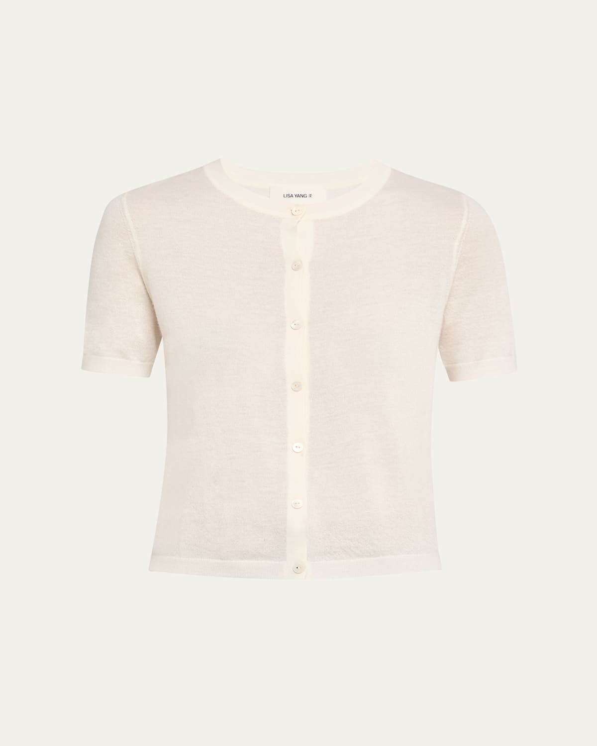 Lisa Yang Charlotte Short-sleeve Cashmere Cardigan In White