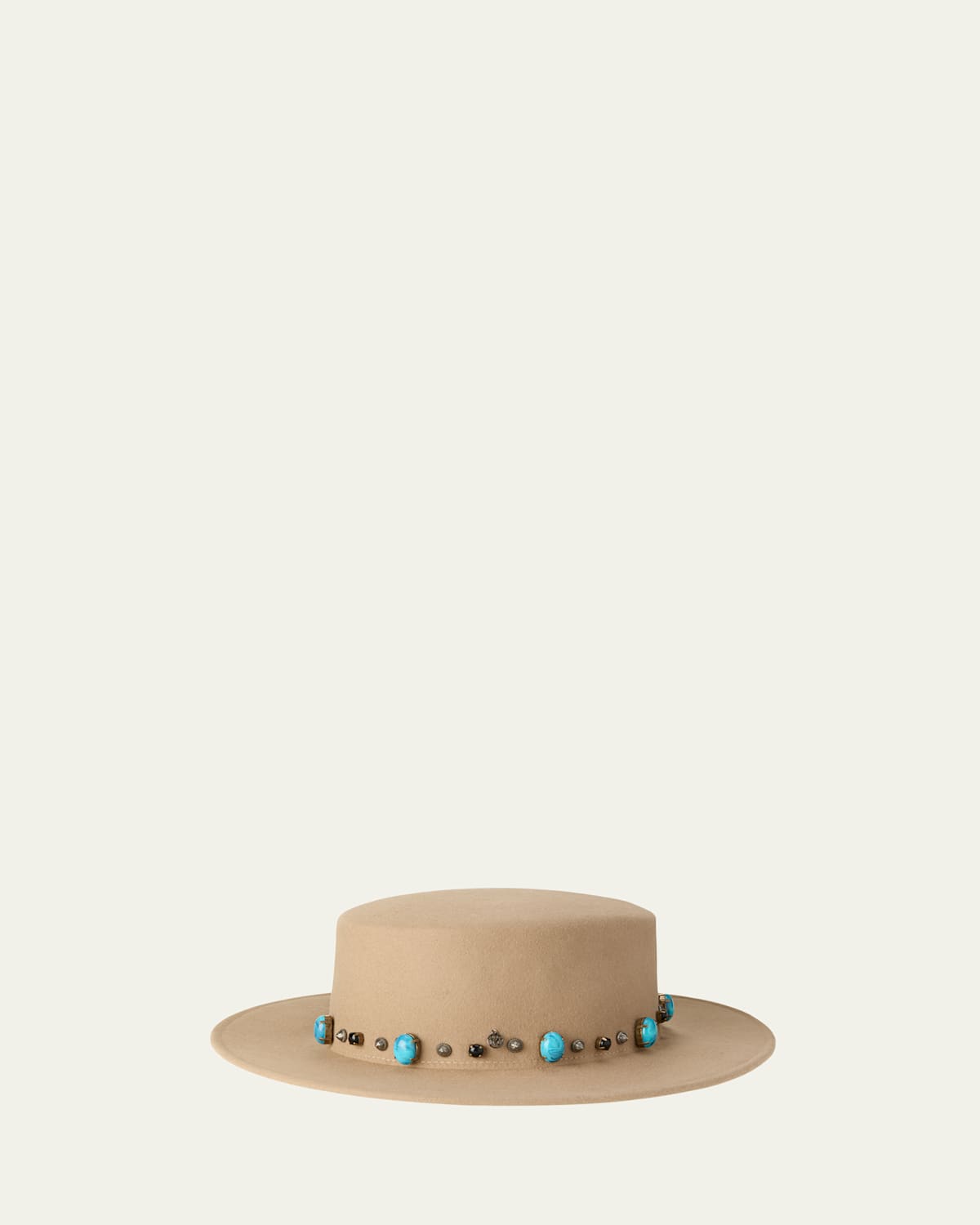 Maison Michel Kiki Stone & Studs Wool Felt Gaucho Hat