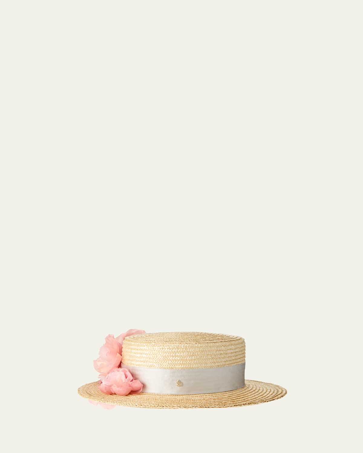 Maison Michel Kiki Peony Straw Boater Hat