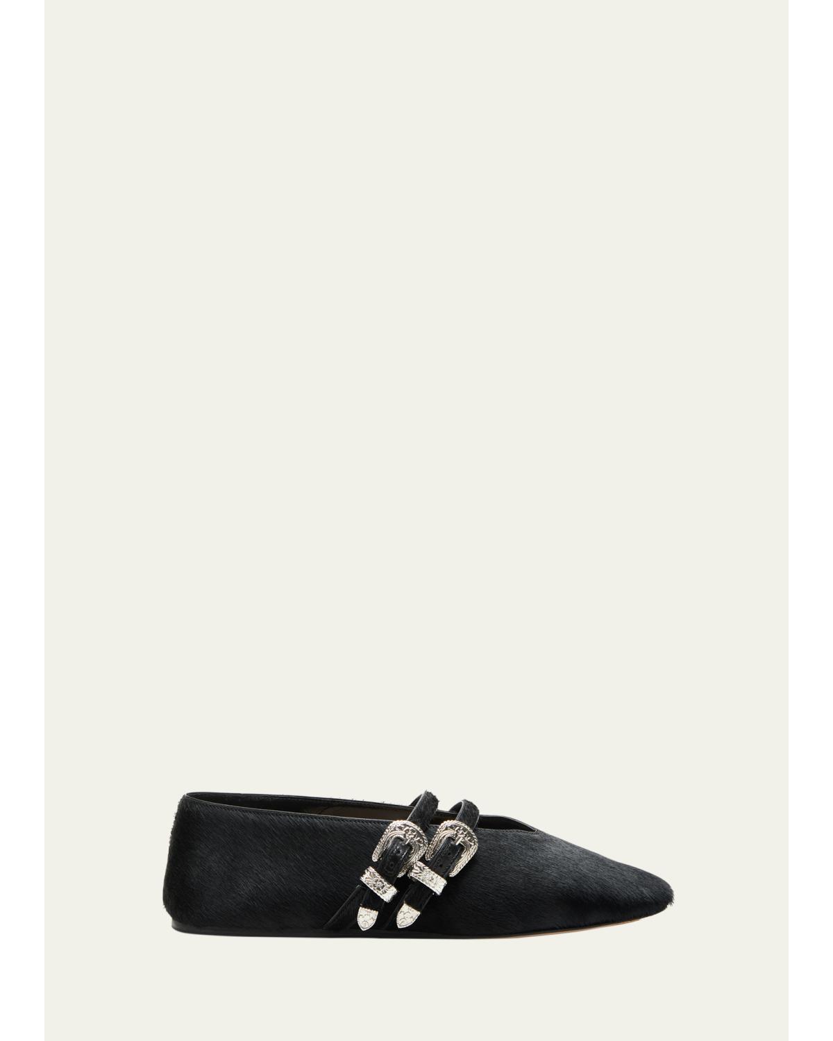 Claudia Calf Hair Ballerina Flats