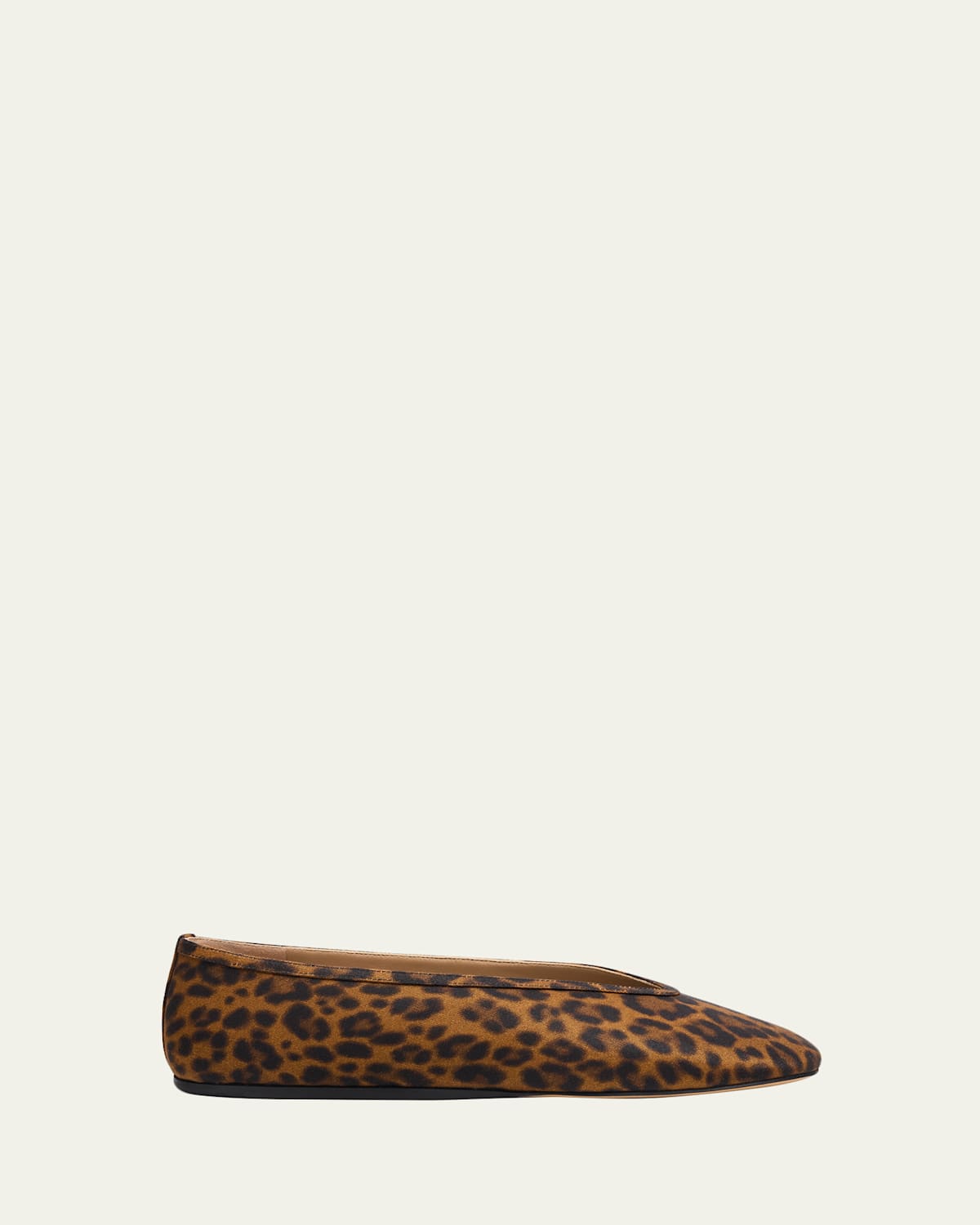 Le Monde Beryl Luna Leopard Ballerina Flats In Brown
