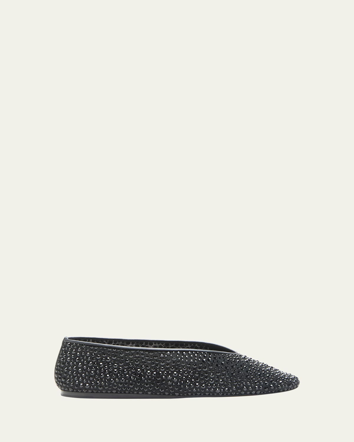 Le Monde Beryl Luna Crystal Mesh Ballerina Flats In Black