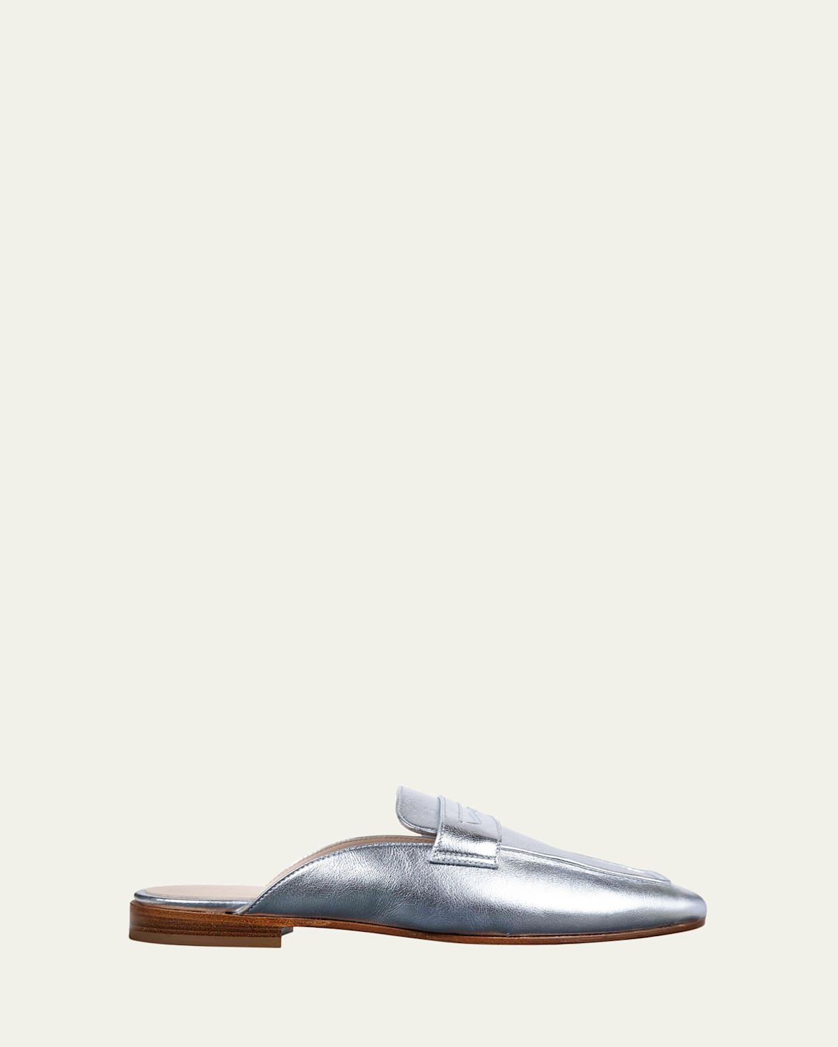 Sophique Riviera Metallic Leather Loafer Mules