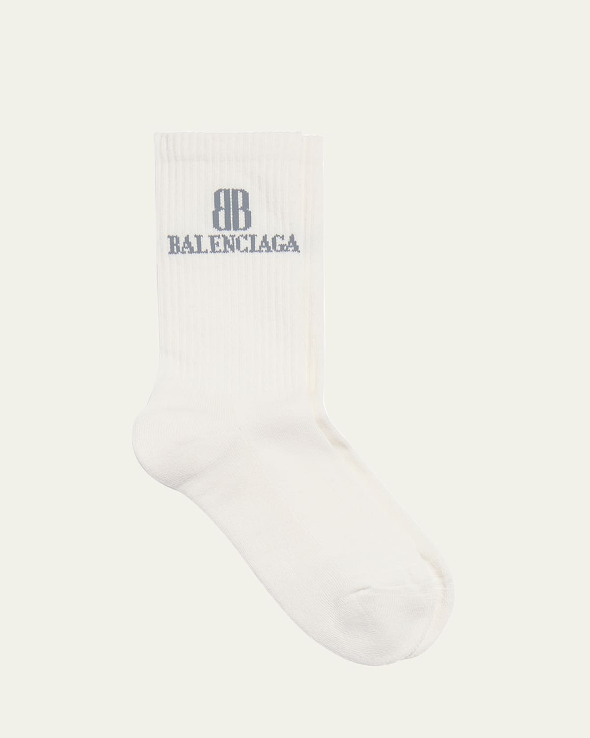 Balenciaga Men's Intarsia BB Logo Crew Socks