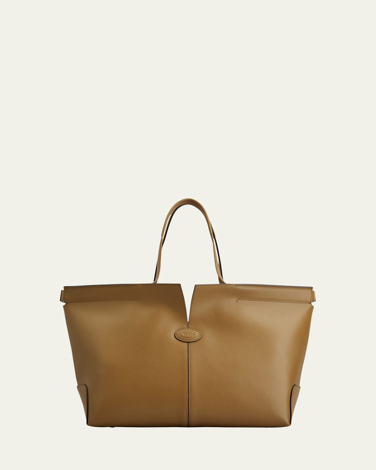 Tod's Smooth Leather Shopper Tote Bag In Brown