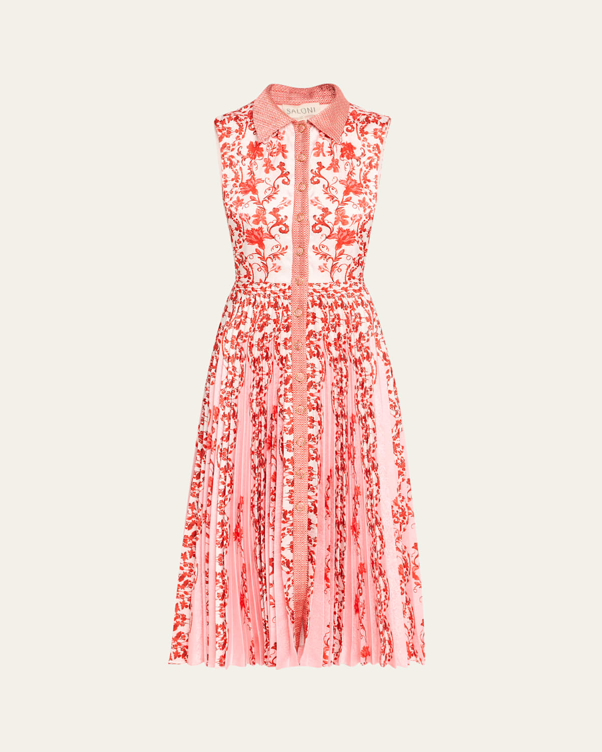 Darby Printed Button-Front Midi Dress