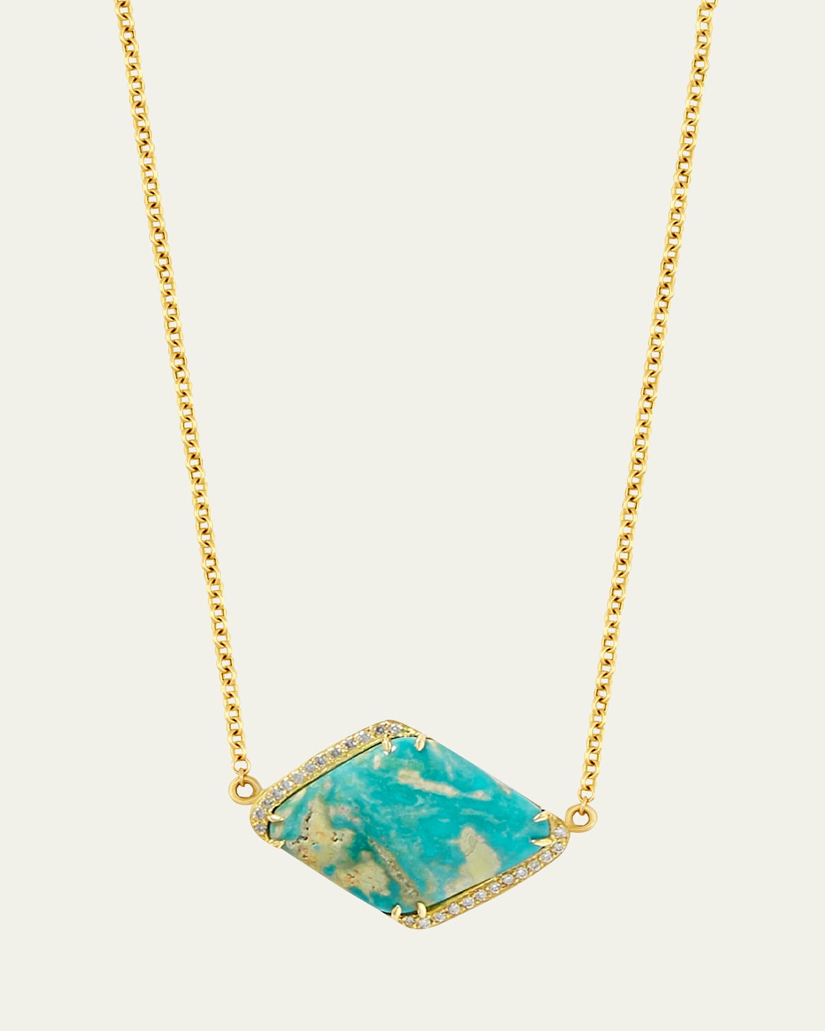 Nevada Mona Lisa Turquoise and Diamond Yin Yang Necklace