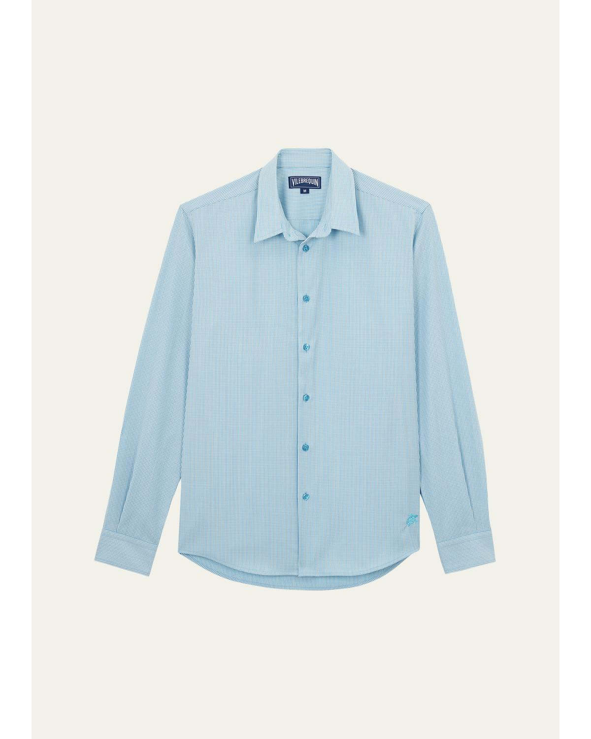Men'S Wool Micro Rayures Sport Shirt