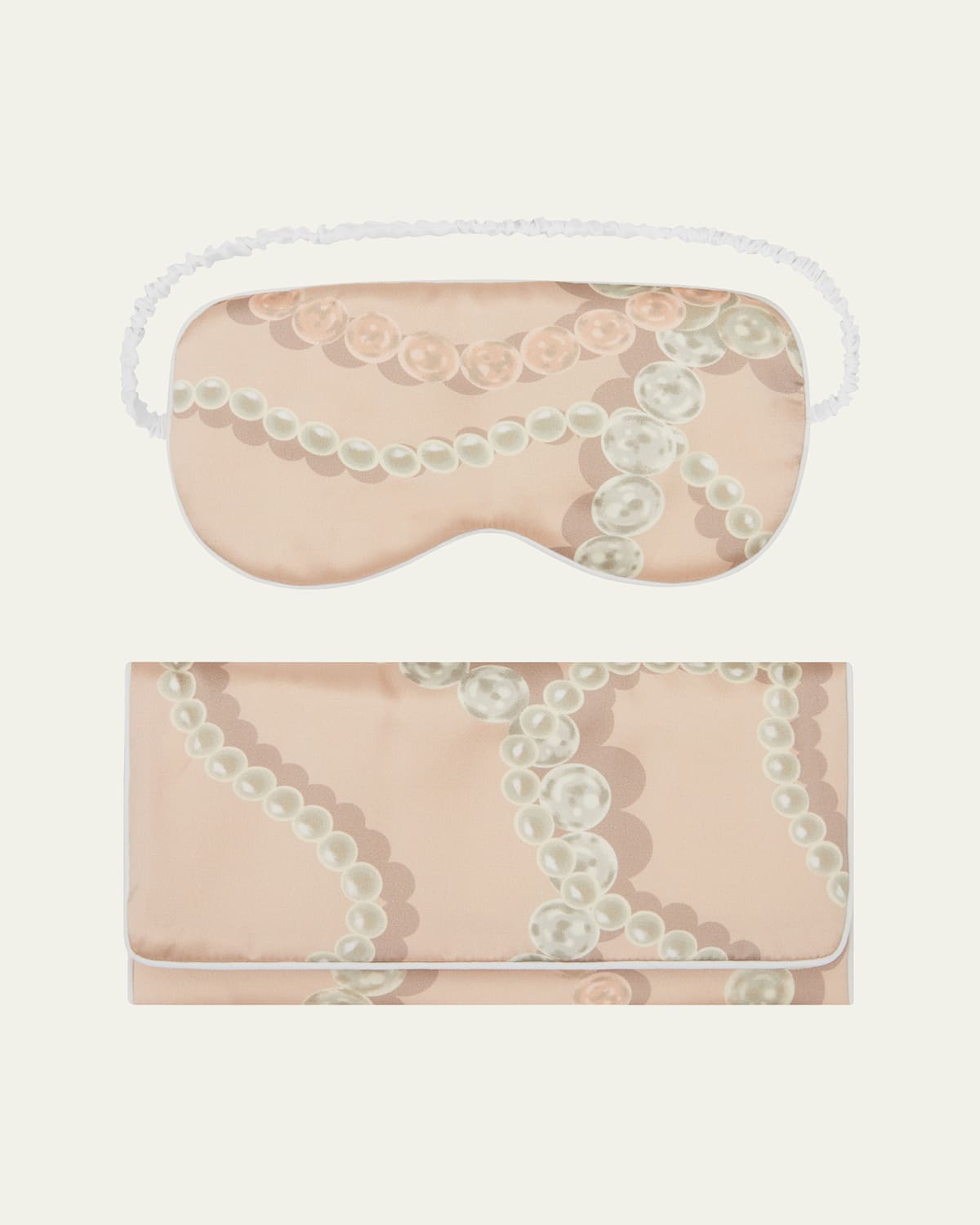 Olivia Von Halle Audrey Pearl-print Sleep Mask