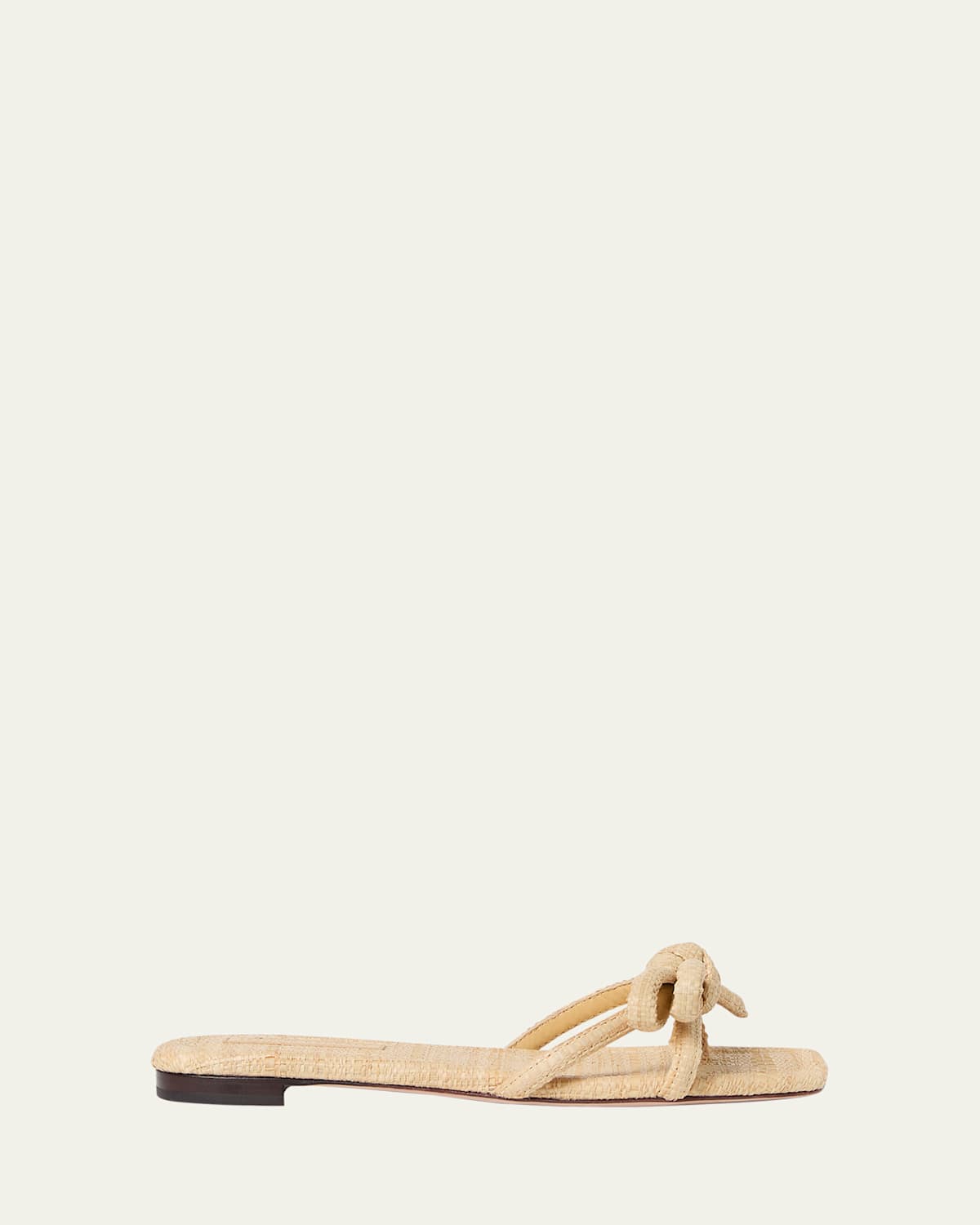 Hadley Leather and Raffia Bow Sandals