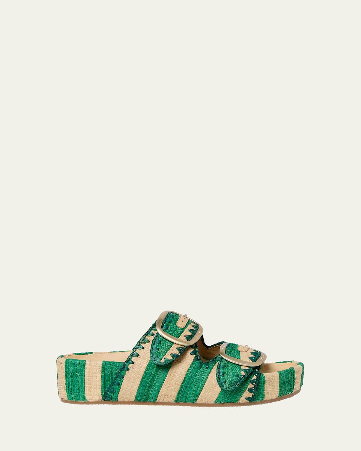 Theo Striped Two-Band Sandals
