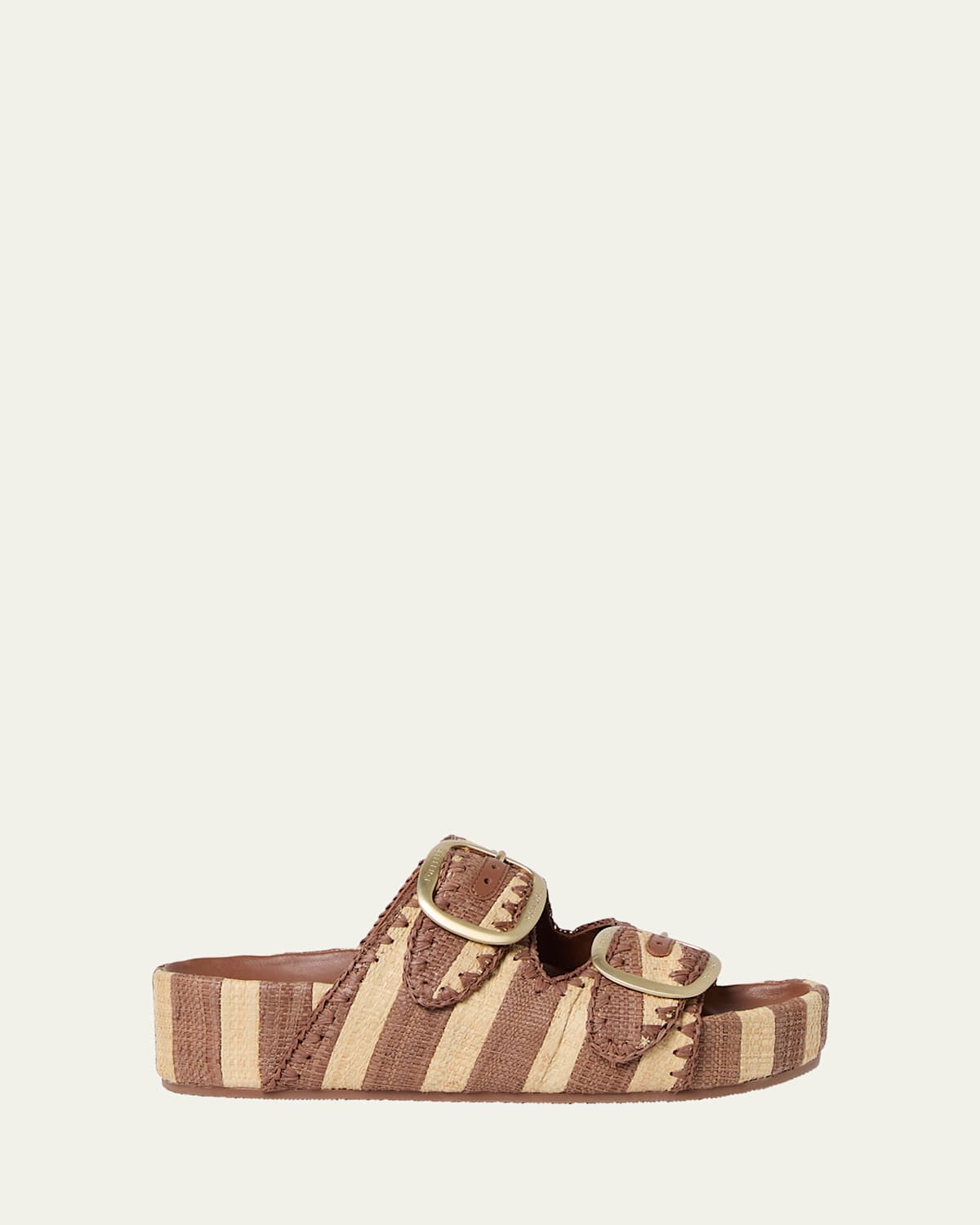 Theo Striped Two-Band Sandals