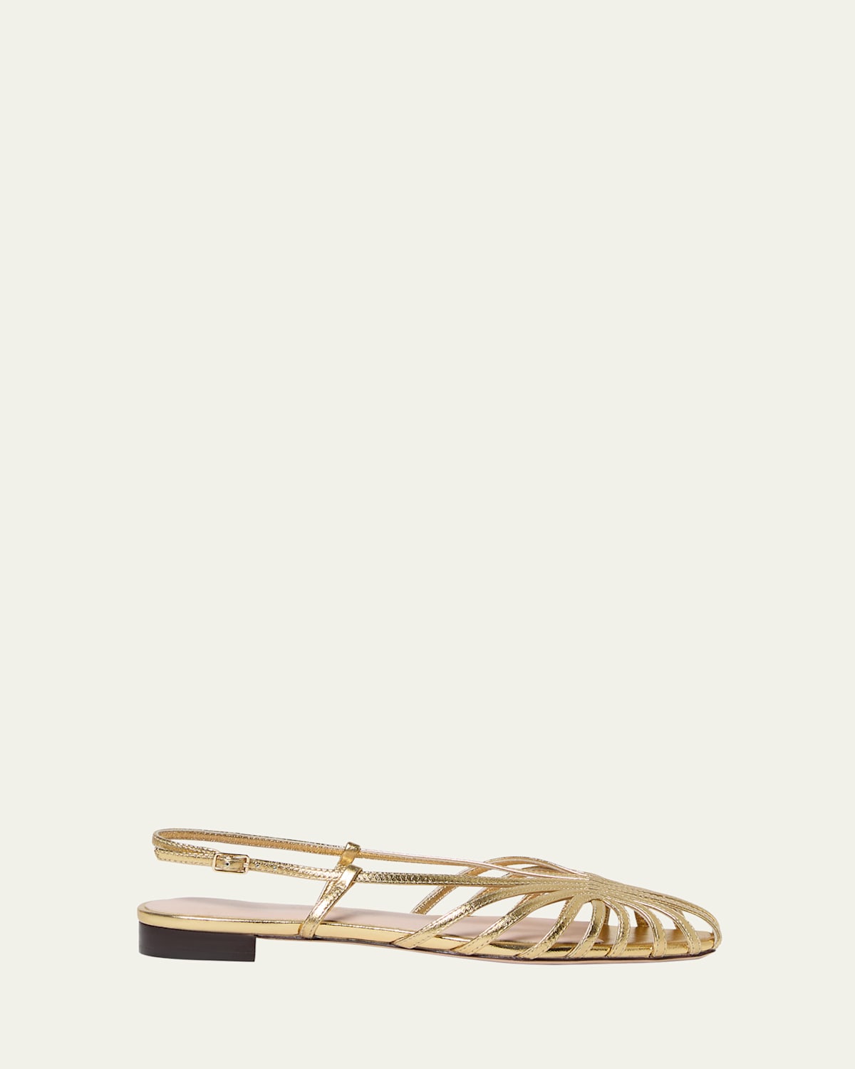 Devon Lattice Metallic Leather Slingback Sandals