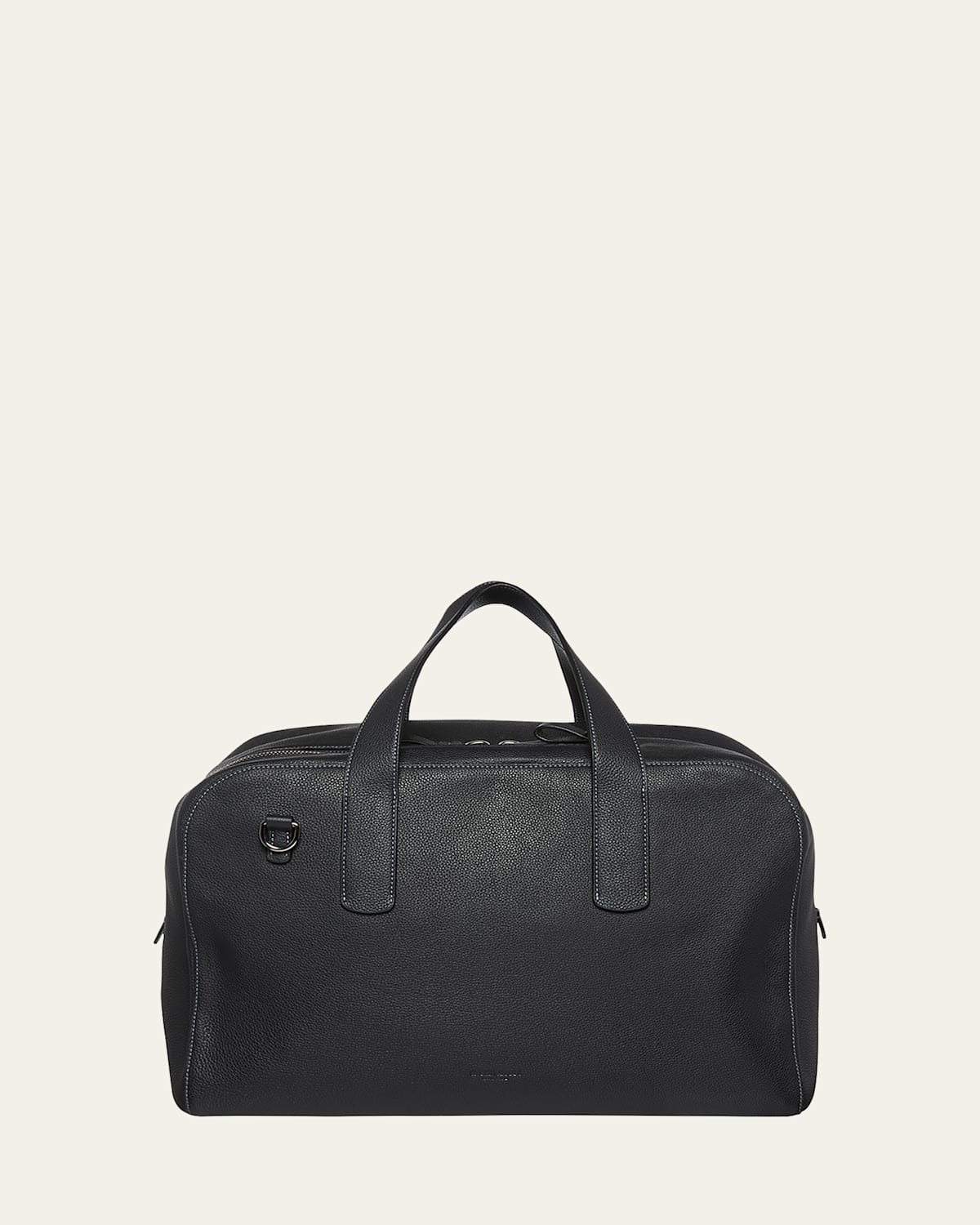 Giorgio Armani Men's Pebbled Leather Duffel Bag In Black