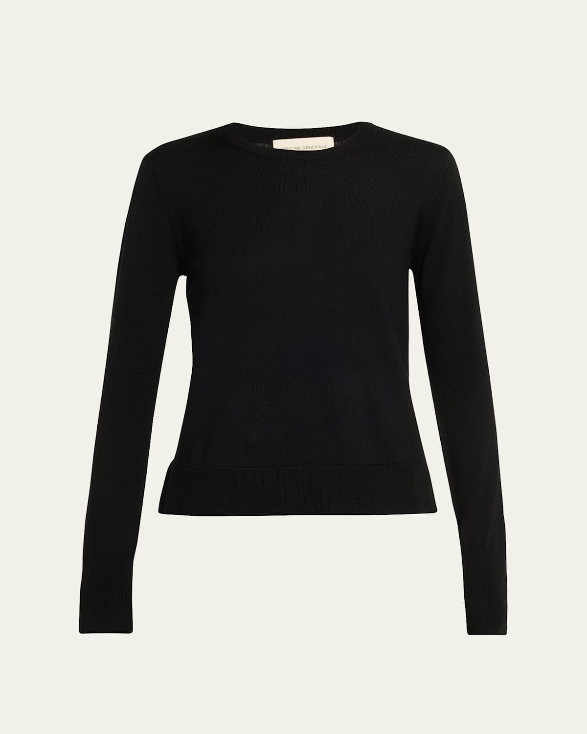 Officine Generale Nine Merino Crewneck Sweater In Black