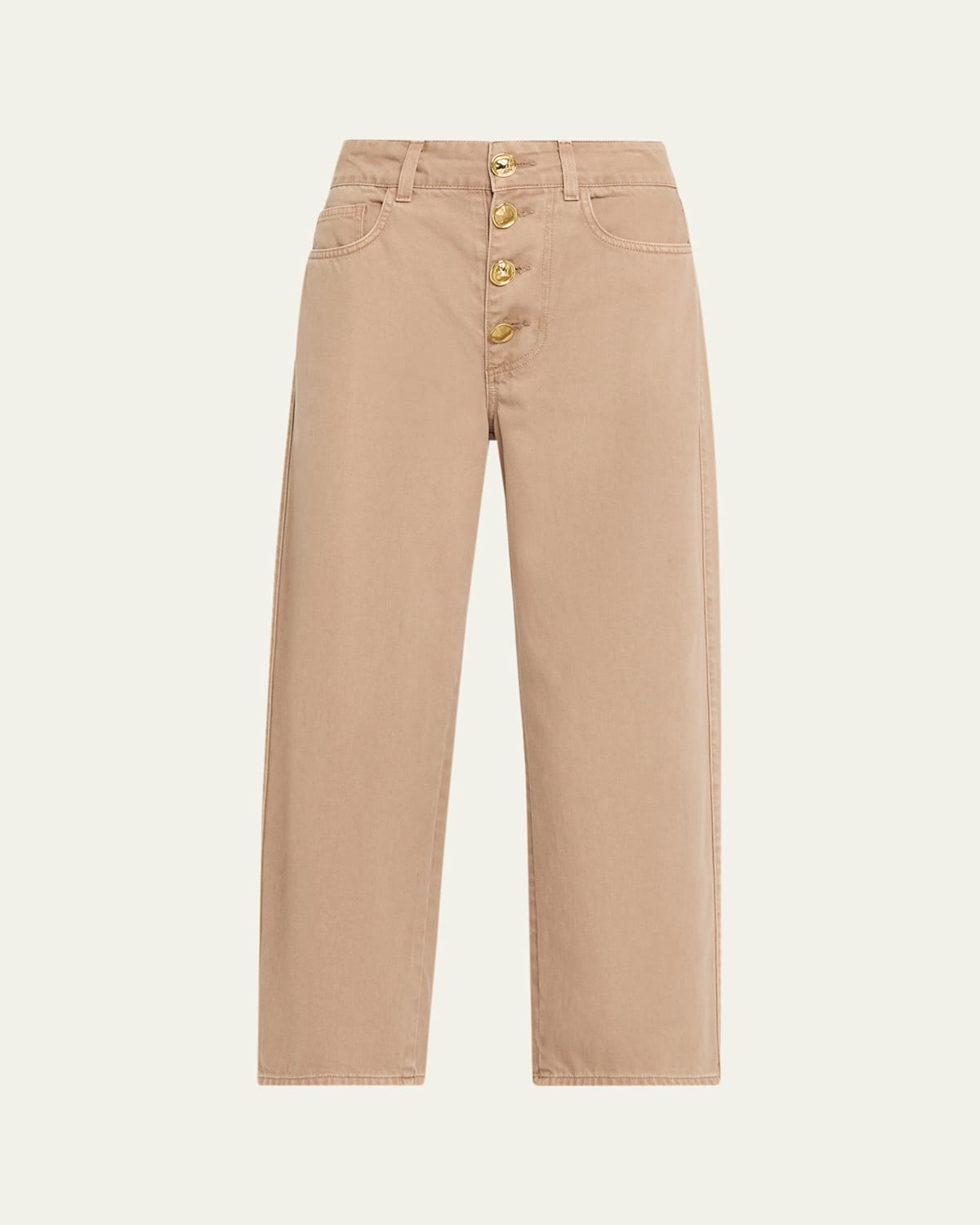 L Agence Liora High-rise Wide Cropped Jeans In Neutral
