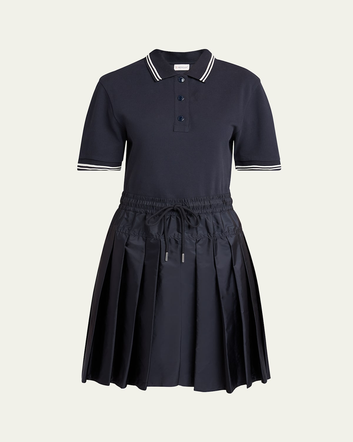 Moncler Short-sleeve Mixed-media Polo Dress