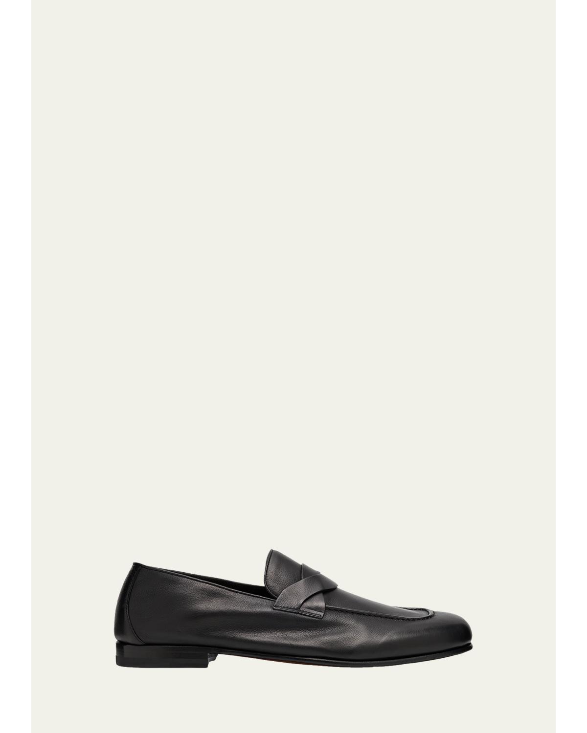 Men'S Gigi Leather Twisted-Band Penny Loafers