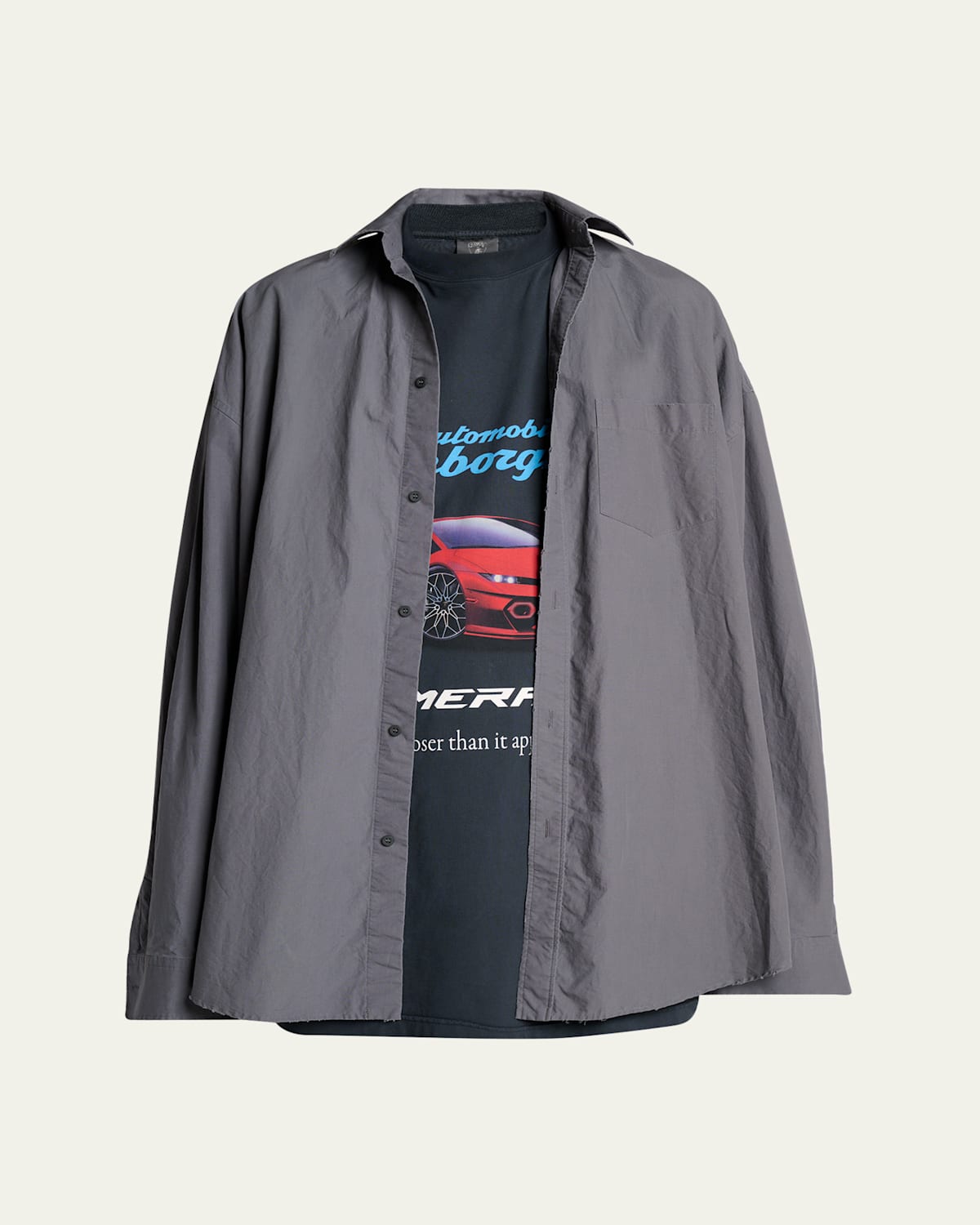 Men's Balenciaga x Automobili Lamborghini Poplin Layered T-Shirt