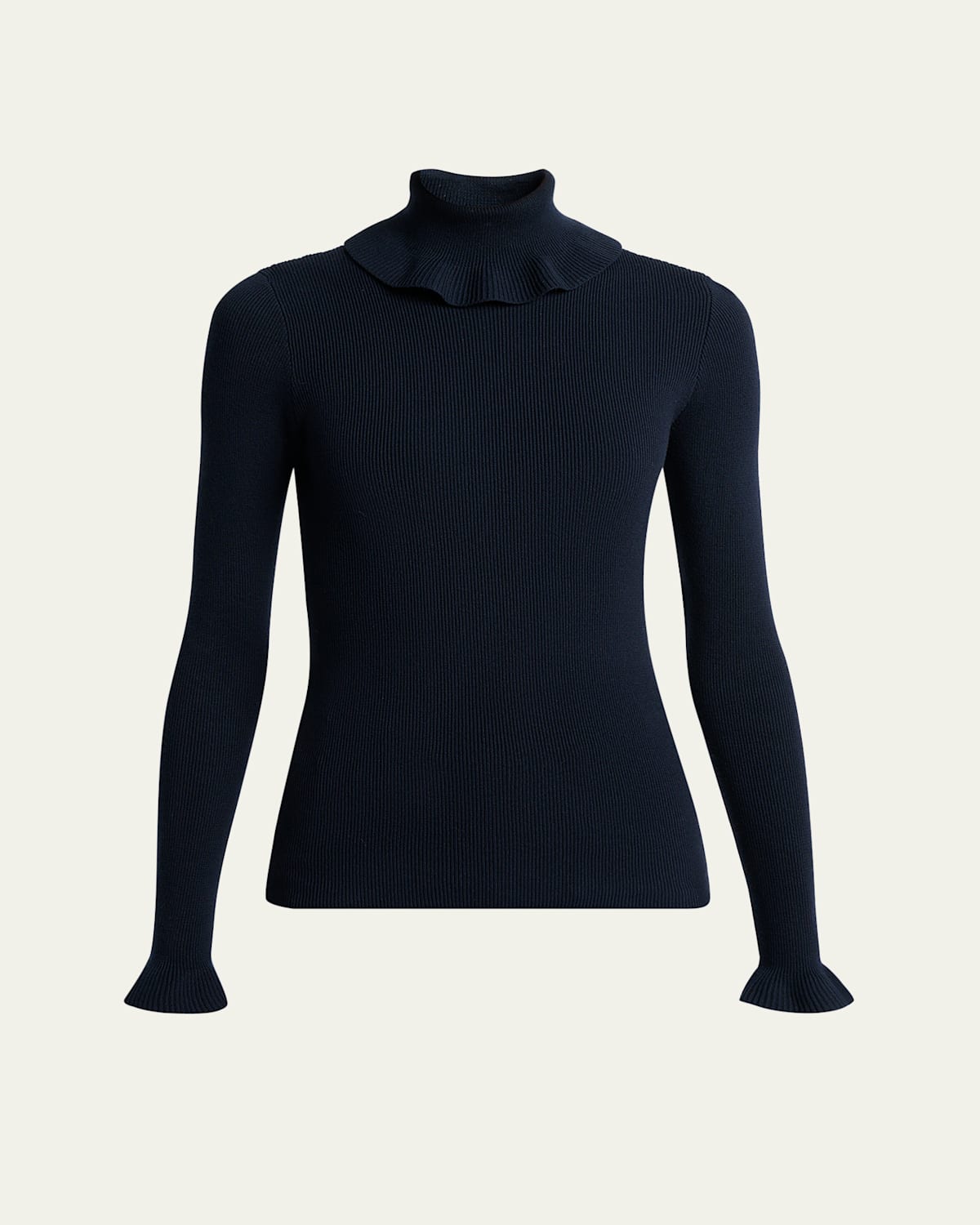 Chloé Ruffle Frill Rib Knit Sweater